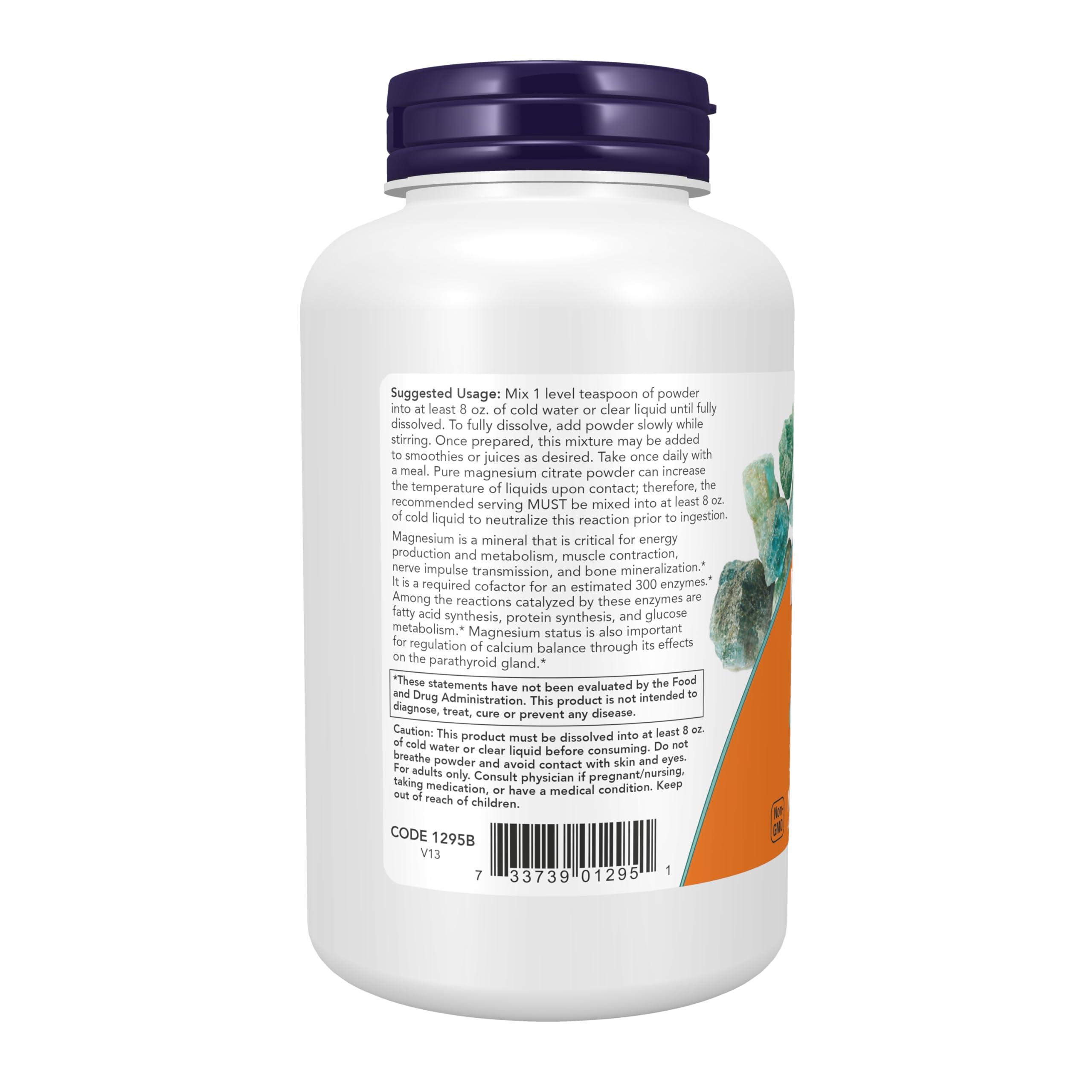 Now Foods Now Foods, Magnesium Citrate, 100% Pure Powder, 8 Oz (227 G)
