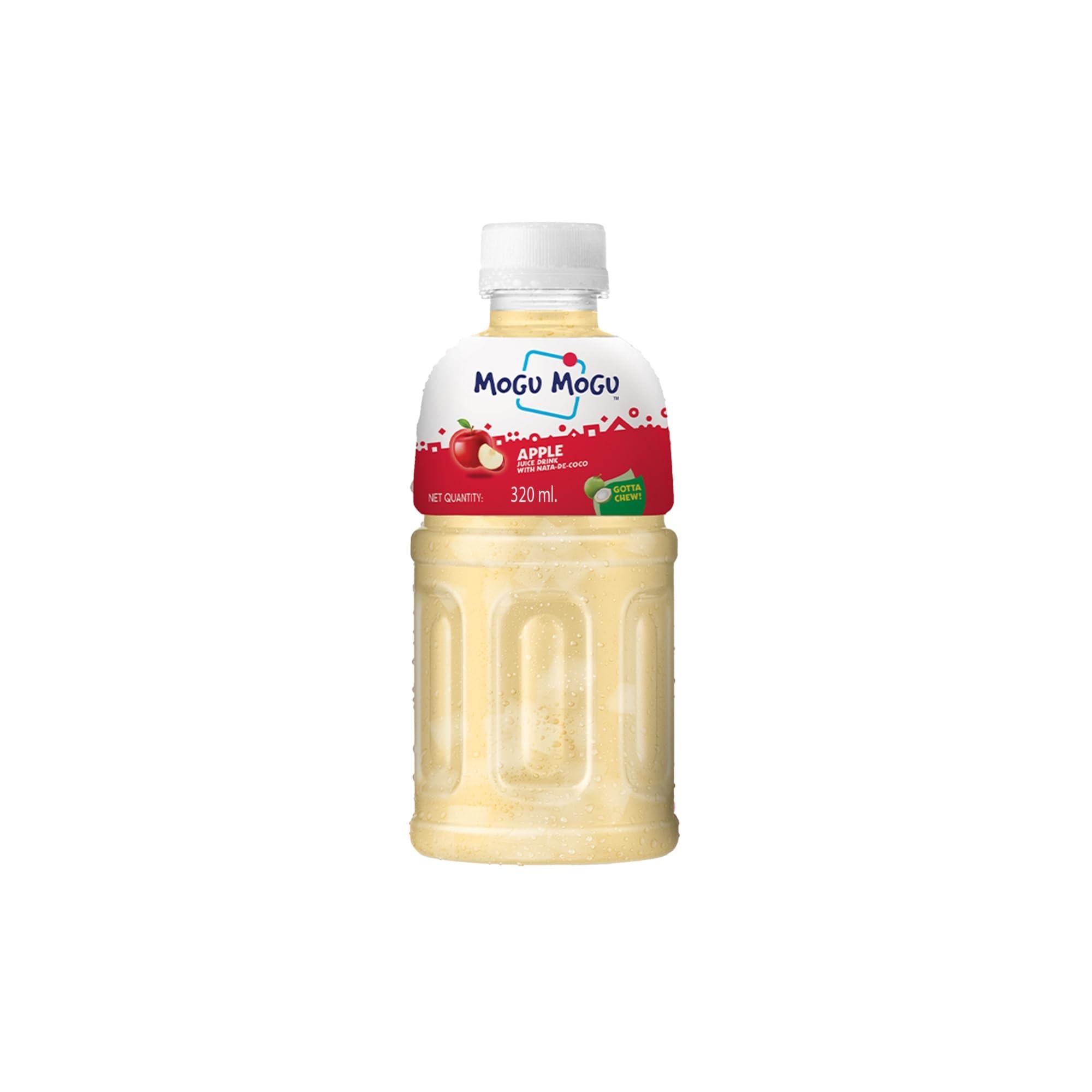 Mogu Mogu Mogu Mogu Apple Juice with 25% NATA De Coco | Energy Booster Drink | Full of Fruit Fibres | No Added Preservatives and Colours -300ml (Pack of 6)