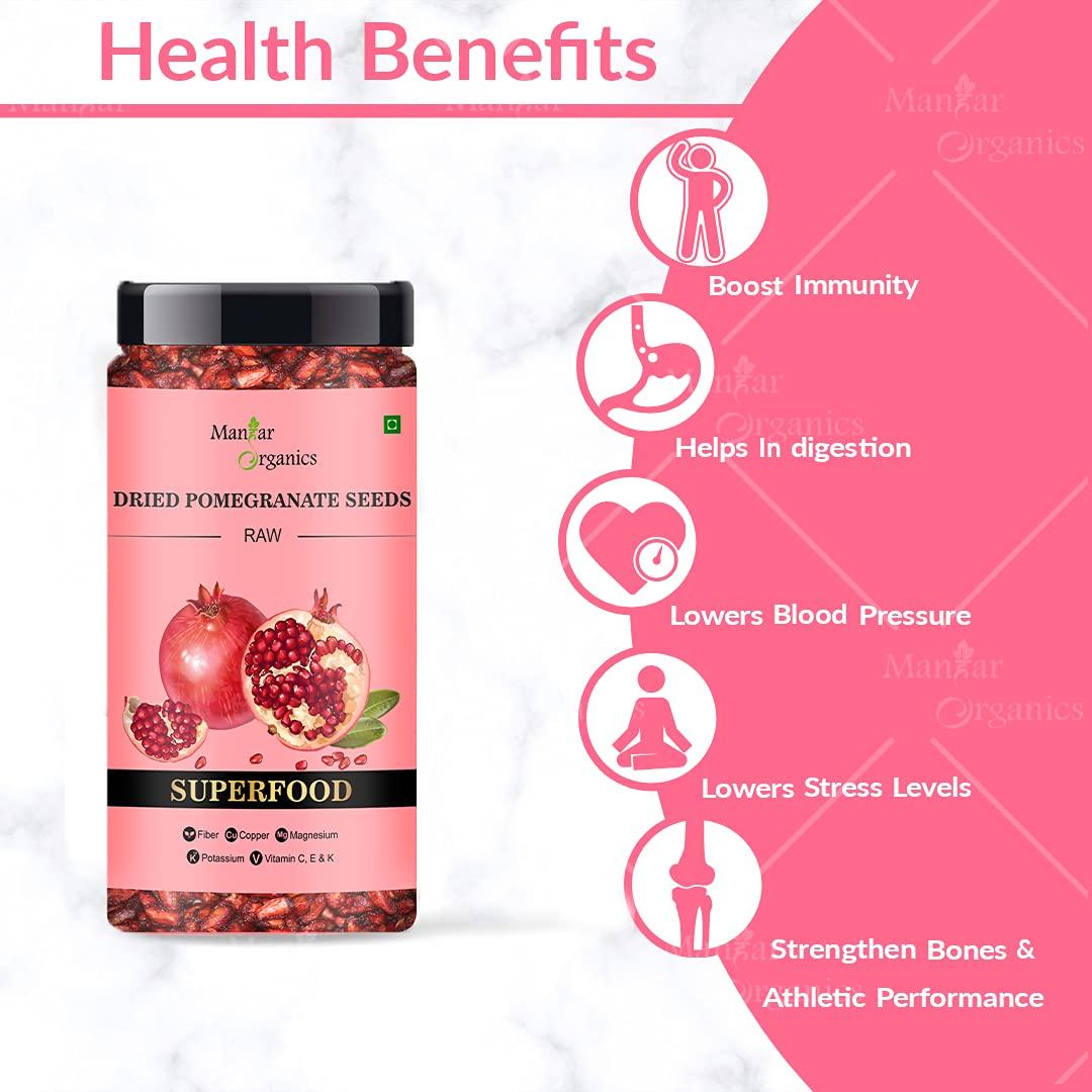 ManHar Organics ManHar Organics Dried Pomegranate Seeds 125 grams Jar - (Anar Dana) Tangy & Sweet, Perfect for Cooking, Snacking, and Garnishing, Rich in Antioxidants