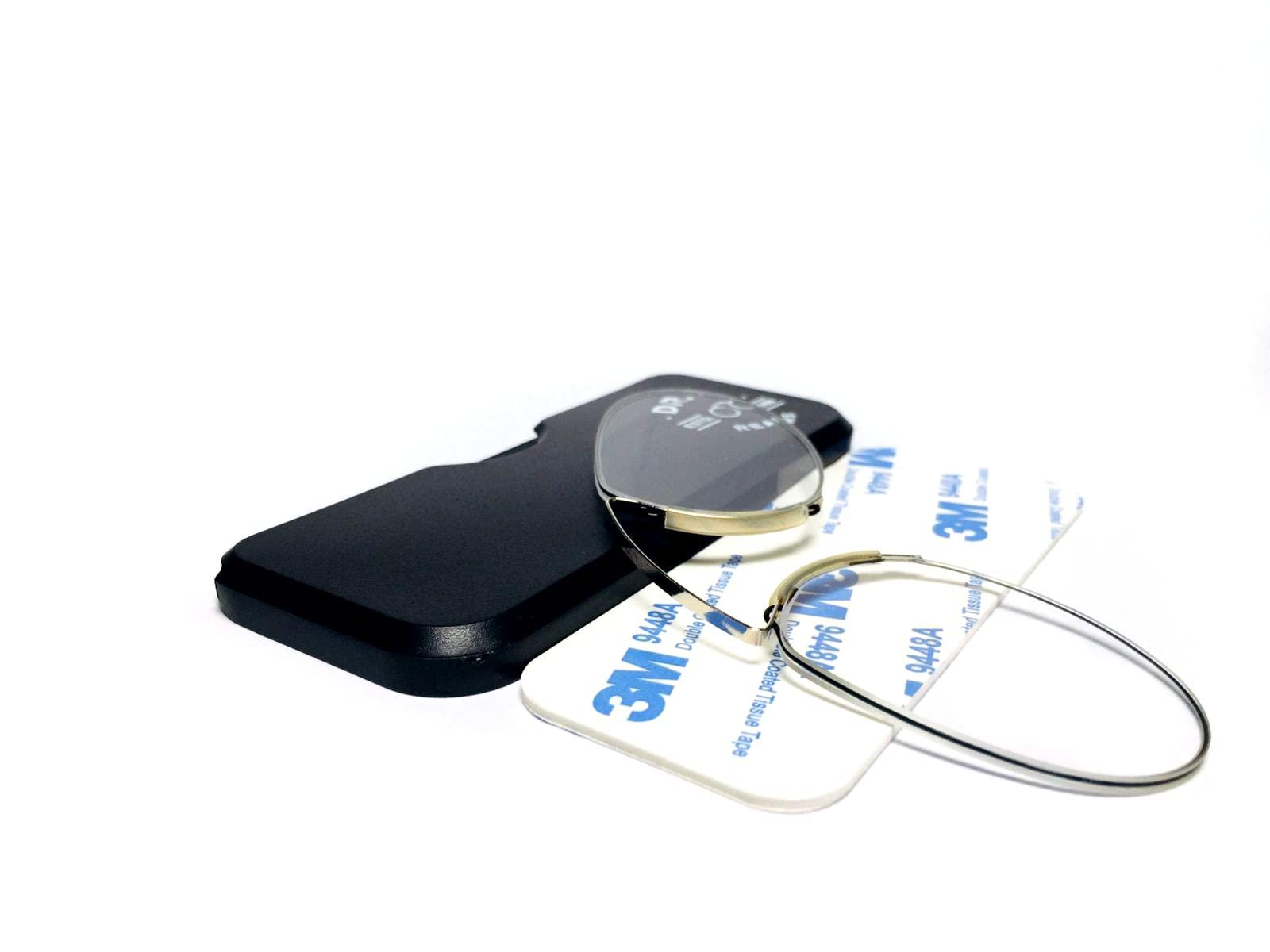 DR. B\'s Readers DR. B\'s Readers Nose Clip Reading Glasses with Universal Pod Case Men And Women Oval Eyeglasses for Reading Presbyopic Glasses Reader (Pack Of 2, Black)