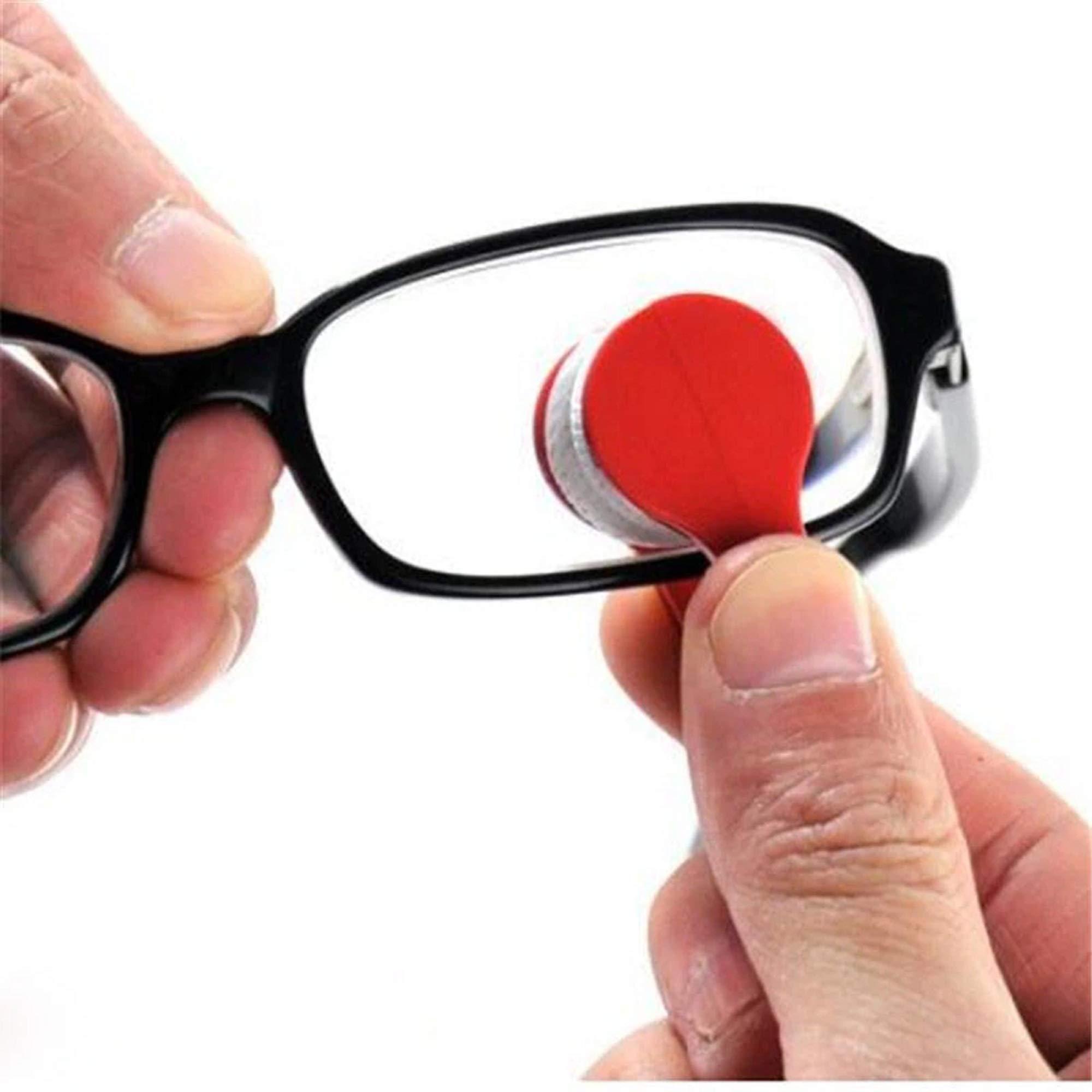 AUGEN AUGEN by VisionsIndia Microfiber Portable Eyeglass Spectacles Sunglass Lens Cleaner Brush Clip Tool with Key Hole (Random Colour, 7x2 cm)(Pack of 5)