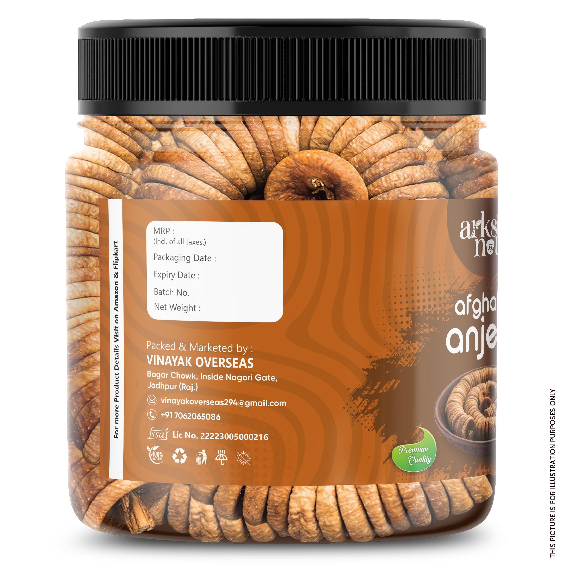 ARKS N NUTS ARKS N NUTS Premium Dried Afghani Anjeer - 500 Gm | Dried Figs Ajnir | Rich source of Fibre Calcium & Iron | Dried Figs | Fine Quality Anjeer | Low in calories and Fat Free
