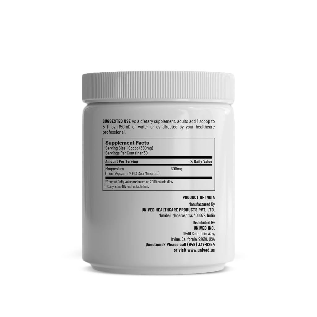 Unived Unived Marine Magnesium, Paste Aquamin Magnesium Citrate 300Mg From Sea Water, Nerve Function, Muscle Health, Sleep And Recovery Support, 30 Servings