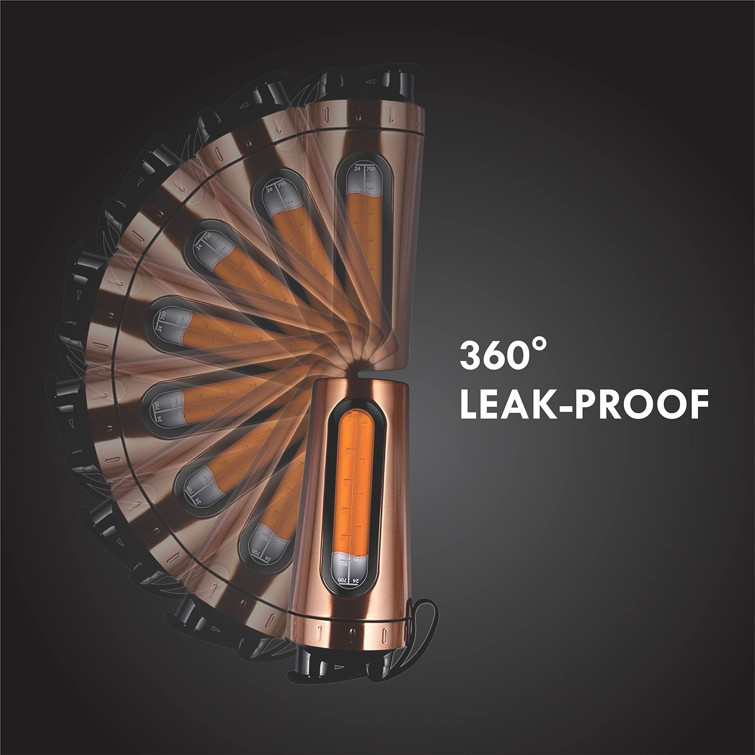 MYBURRGH MYBURRGH Steel Shaker Bottles For Protein Shake, Gym Bottles For Men Protein Shaker Bottle For Gym Shaker Bottles For Leakproof Bottle - Rose Gold, 850 ML