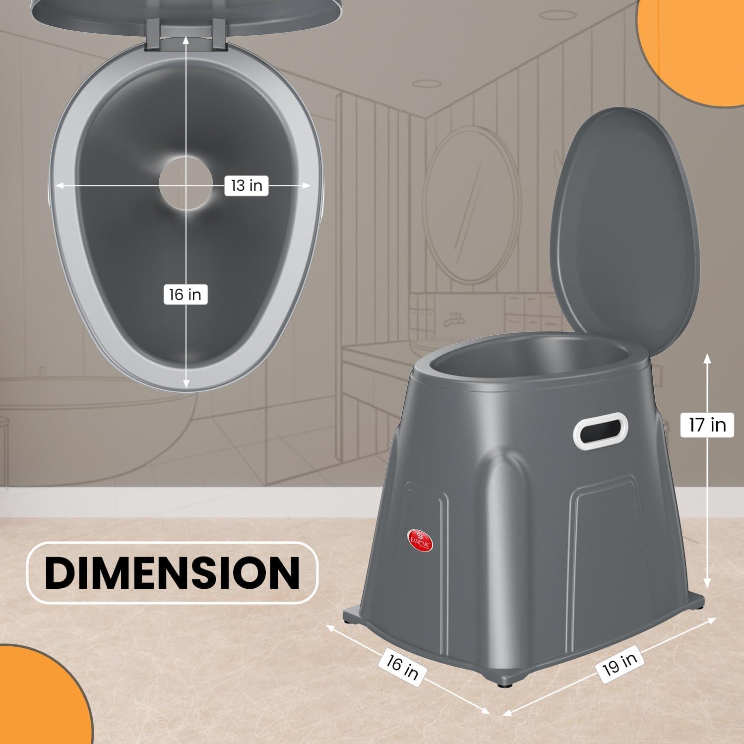 EASYCARE EASYCARE Heavy Duty Portable Indian to Western Toilet Converter | Commode Stool for Patients, Adults, Elderly, Kids, Handicap | Portable Toilet Seat | Toilet Chair I Capacity Upto 125 Kgs