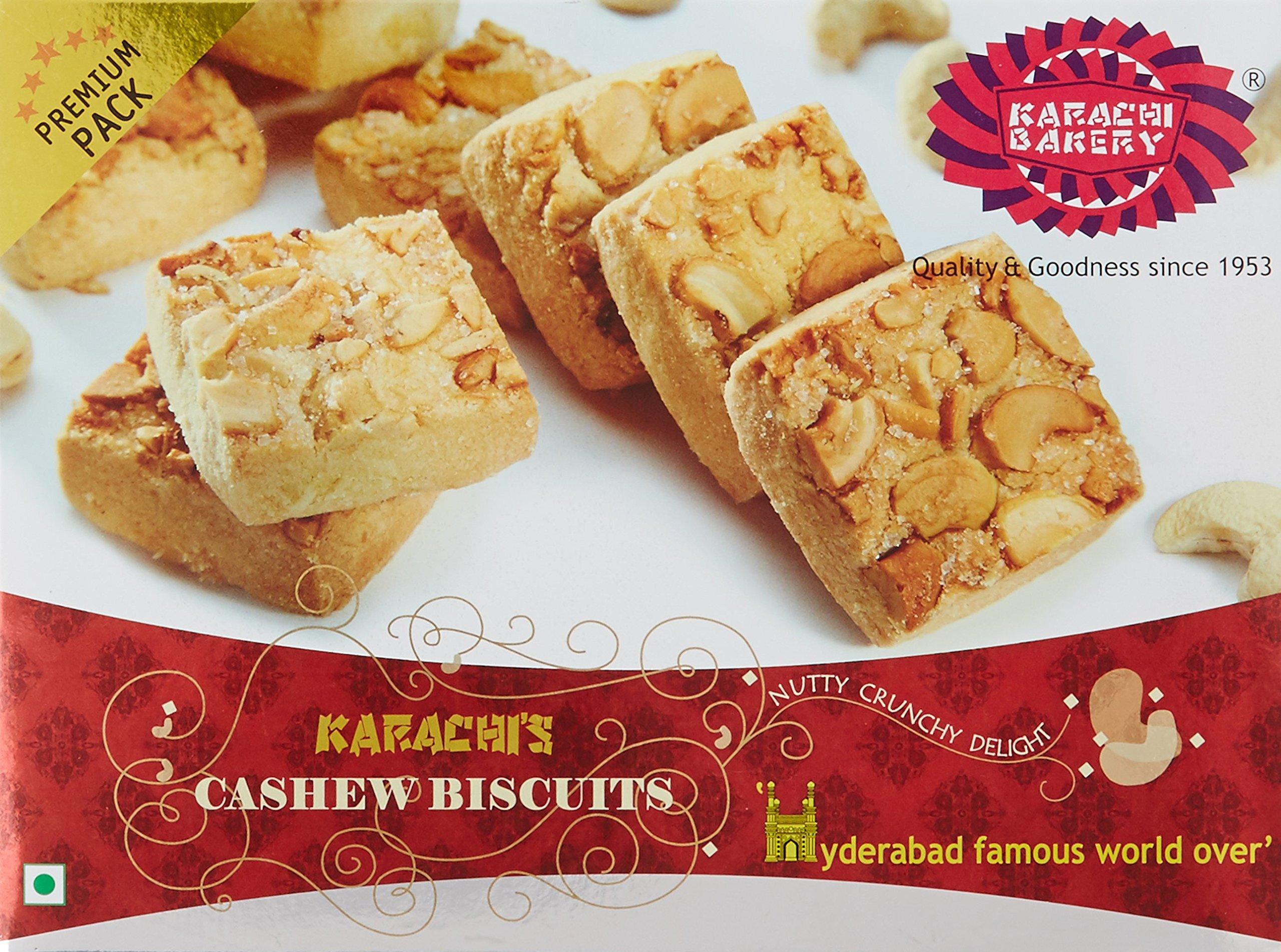 Karachi Bakery Karachi Bakery Cashew Biscuits, 400 Gram + Triple Delight Fruit Biscuit With Chocolate & Cashew, 600 Gram