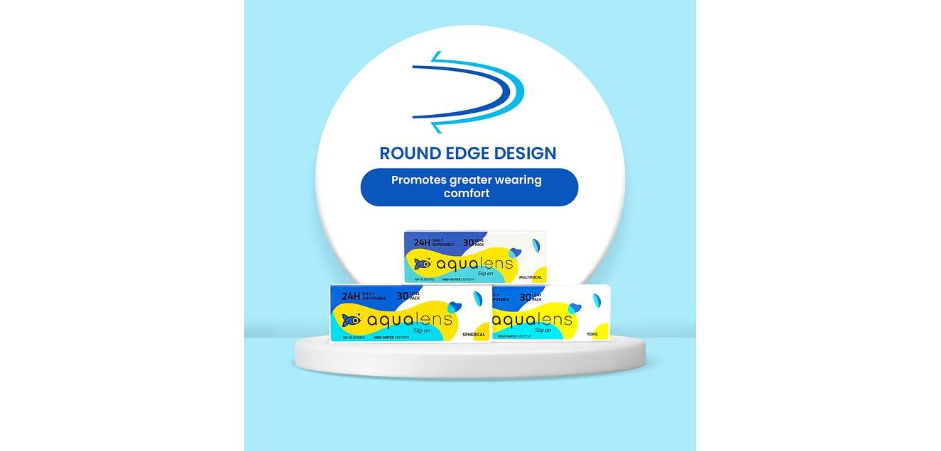 AQUALENS CONTACT LENSES Aqualens 24 H Daily Disposable Toric Contact Lens (30 Lenses/Box) (Spherical :-6, Cylinderical :-1.25, Cylindrical Axis :90 Degree)