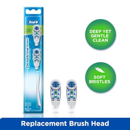 Oral-B Oral B ORIGINAL Cross Action Battery Toothbrush Replacement Brush Heads [10X POWERFUL THAN COMPATIBLE PRODUCTS], Soft Bristles, 2 Refills