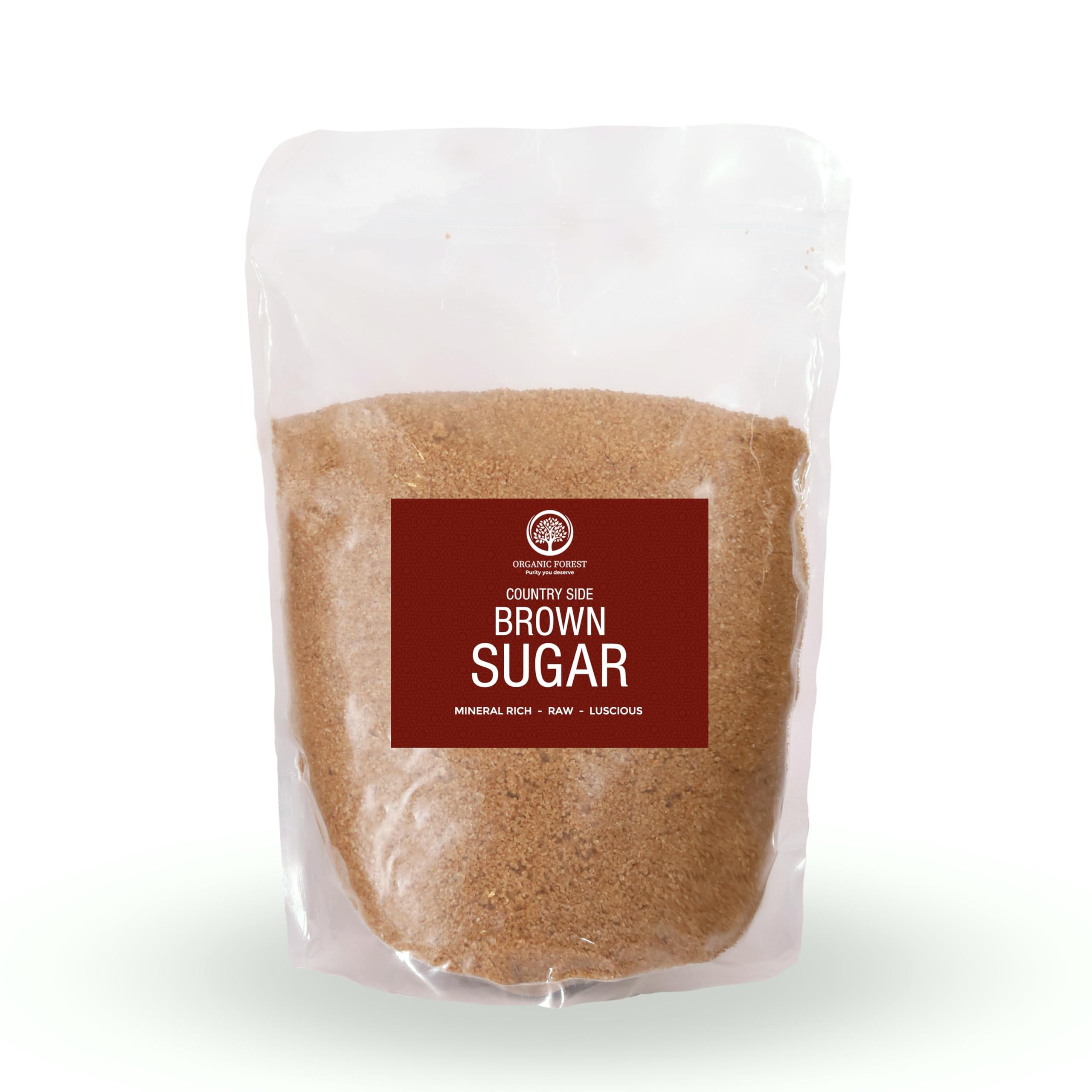 Organic forest Organic Forest Country Side Brown Sugar Mineral Rich And Raw Luscious Sugar 100 % Natural Brown Sugar Standard Zip Lock Pack Of 2000 Gm (1 kg (Pack of 2))