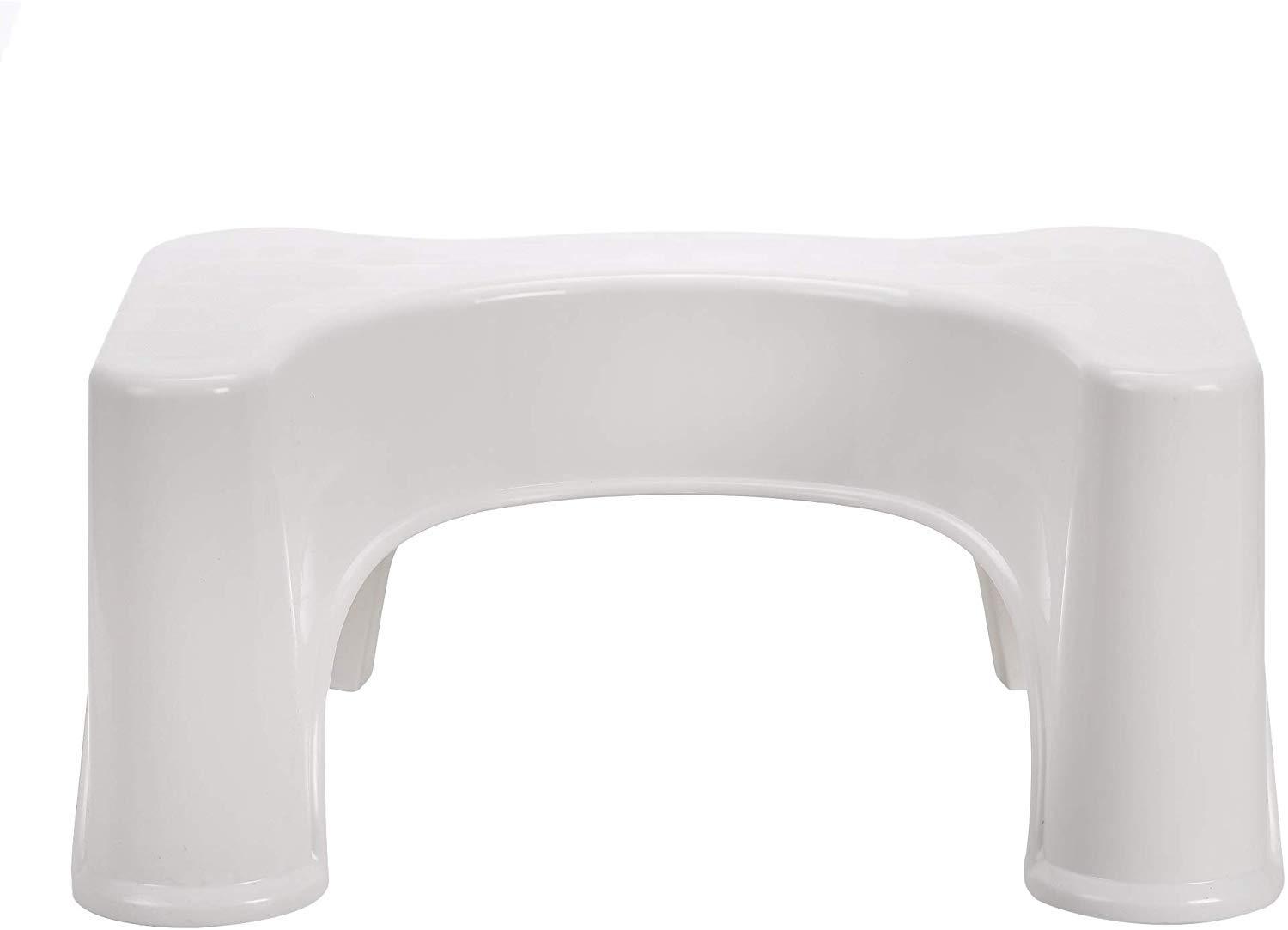 Vachan Creation Vachan Creation Plastic Stool for Toilet Scientific Angle, Cabinet Anti-Slip, Anti-Constipation, Better Posture (White)