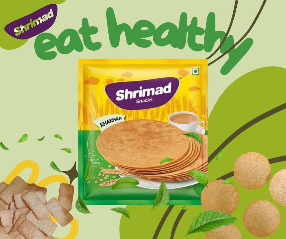 SHRIMAD SHRIMAD Punjabi Khakhra Crispy Roasted Diet-Friendly Ready to Eat Gujarati Snack Round Whole Wheat made with 100% Natural Ingredients