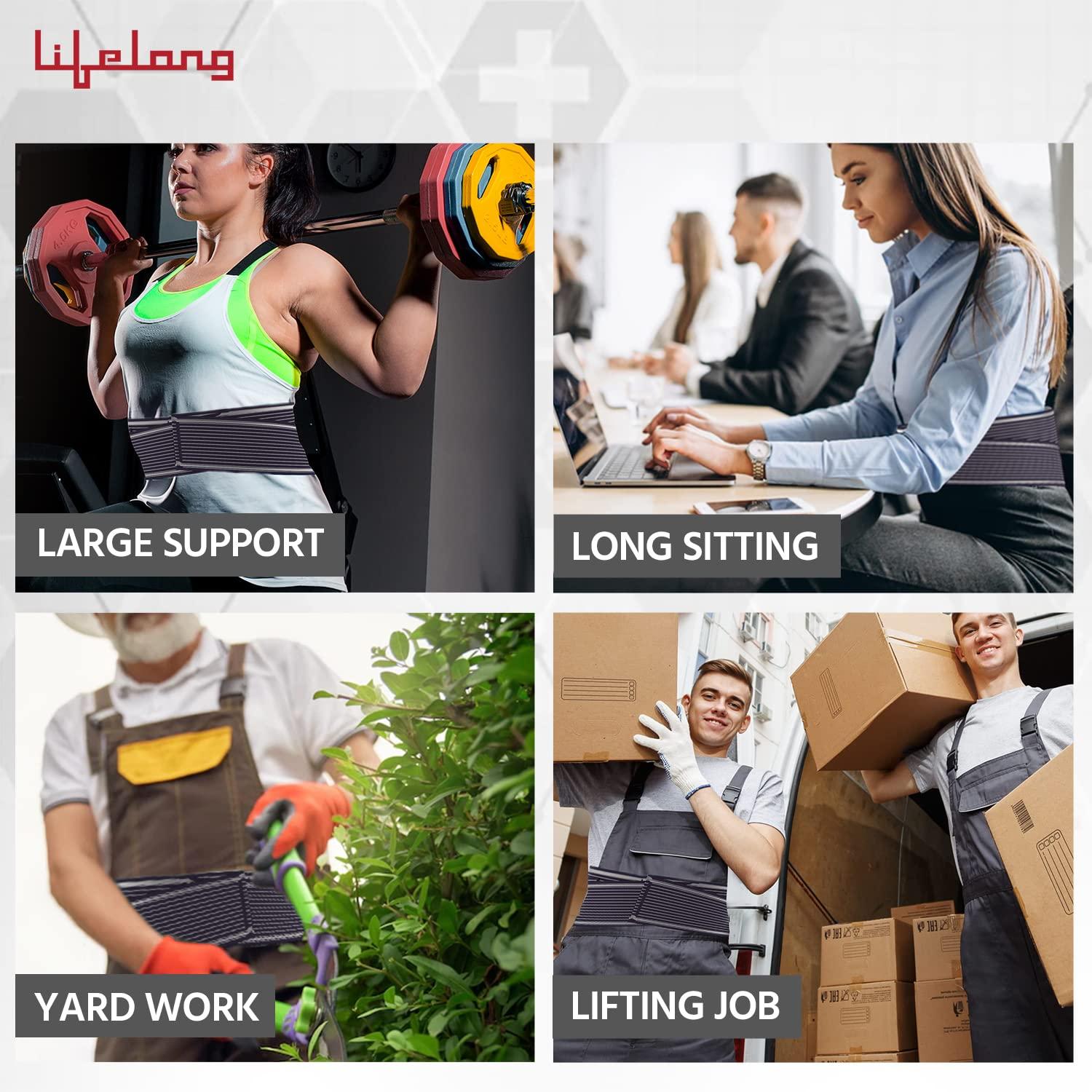 Lifelong Lifelong Orthopedic Contoured Sacral Belt|Lumbo Sacral|Lower Back Pain Relief|Waist Support Belt for Men & Women - XXL Size (LLOBS45, 1 Year Warranty, Blue)