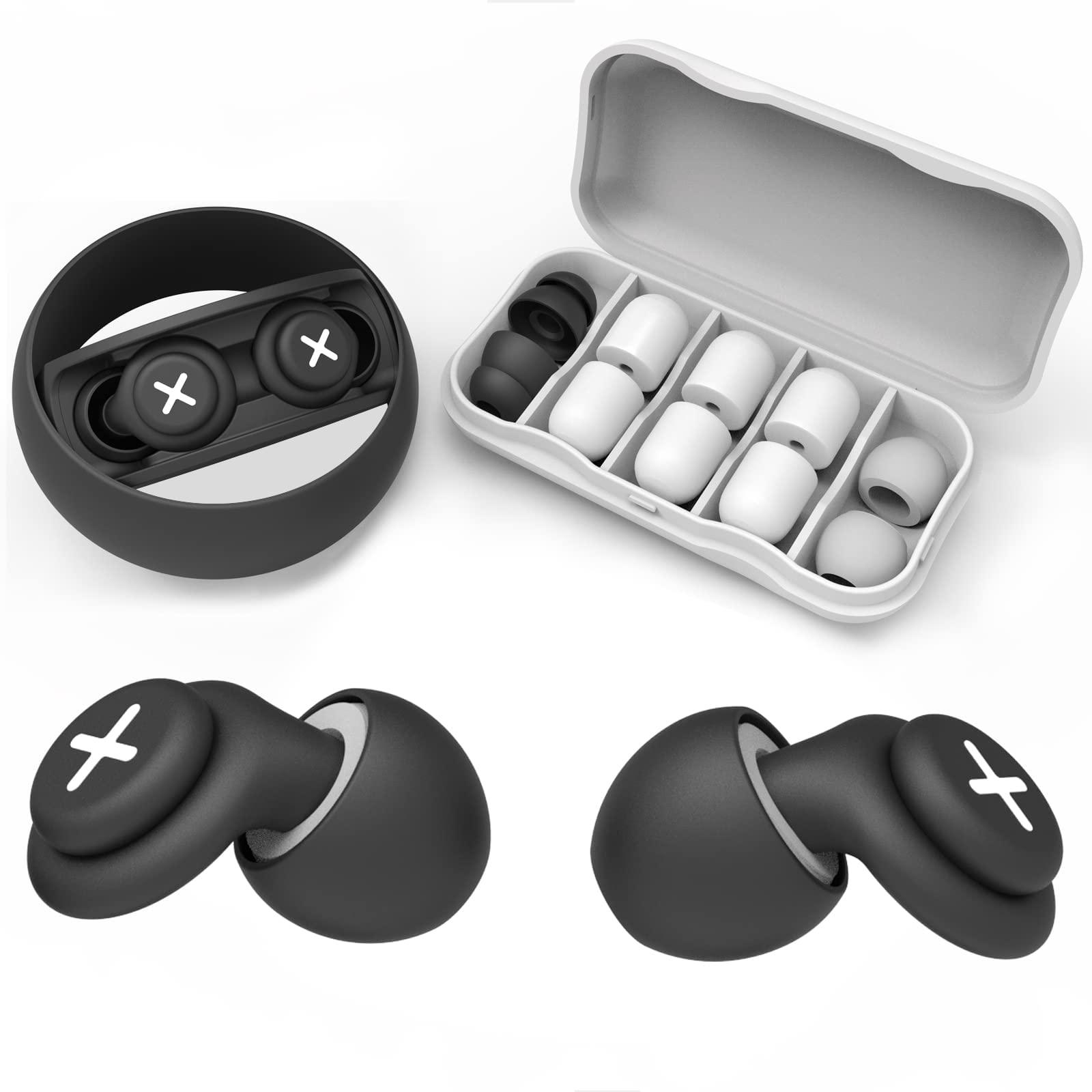 MAKINGTEC Noise Reduction Ear Plugs-40 dB Noise Cancelling Reusable Hearing Protection in Flexible Silicone for Sleeping, Traveling, Concerts, Work & Swimming,3 Wearing Styles, Black