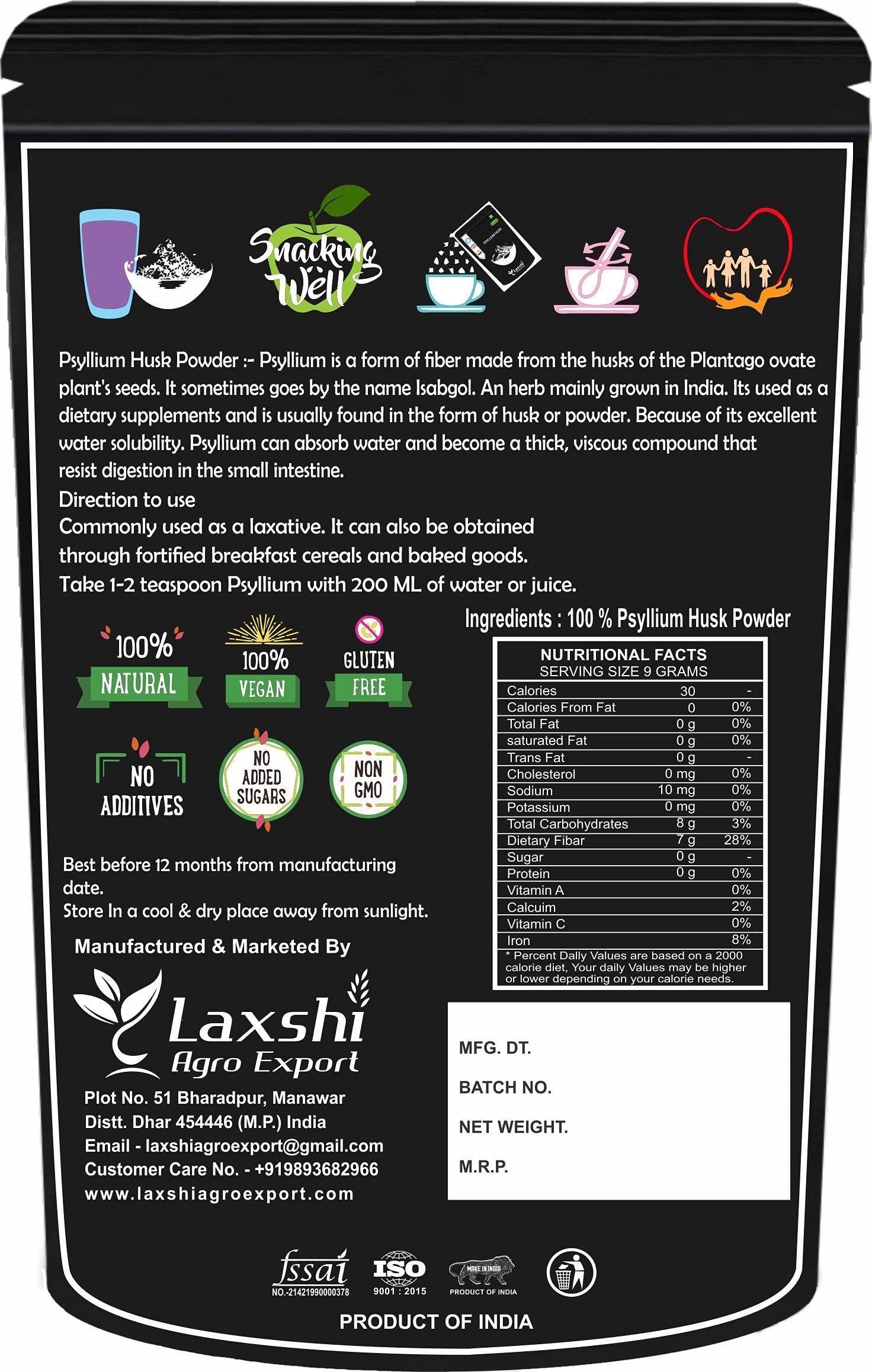 Organic Prime Organic Prime Psyllium Husk Powder/Isabgol Husk Powder - 100 Mesh (sat-Isabgol Atta) Fibre Support - 100 GM by Organic Prime