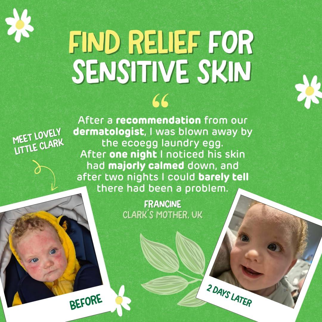 Ecoegg Ecoegg Laundry Egg | Detergent & Fabric Conditioner Replacement | Non bio, no enzymes, phosphates, bleach | Sensitive Skin | Orange Blossom 70 Washes (Fragrance Free)