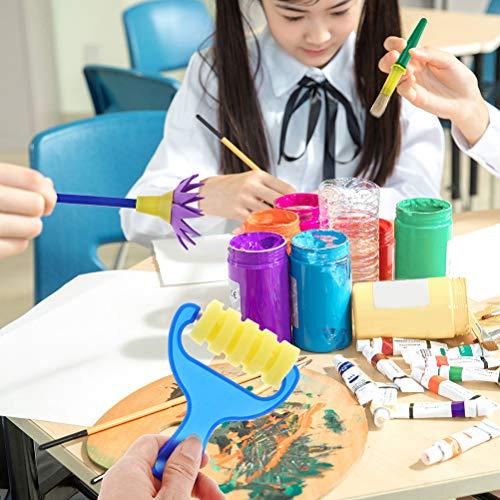 HEALLILY 25pcs Kids Painting Brushes Kit DIY Sponge Paint Brush Early Learning Tools