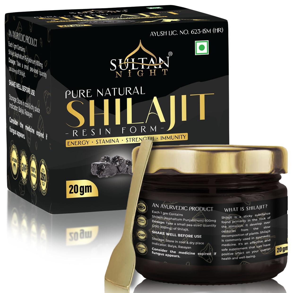 Sultan Night Sultan Night Himalayan Shilajit/Shilajeet Resin Helps Improve Strength | Immunity | Metabolism | Stamina | Energy and Help Boost Energy Levels Naturally (20g)
