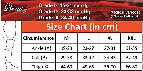 JOINTCOMFO Medical Antiskid Varicose Veins, Graduate Calibrated, Compression Socks, Stocking Improve Blood Circulation, Varicose Vein, Swollen, Aching Legs, Pain Relief, Edema, Sore Legs, Compression Sleeve with Anti Slip Grade-III, Unisex. (XL, Black)