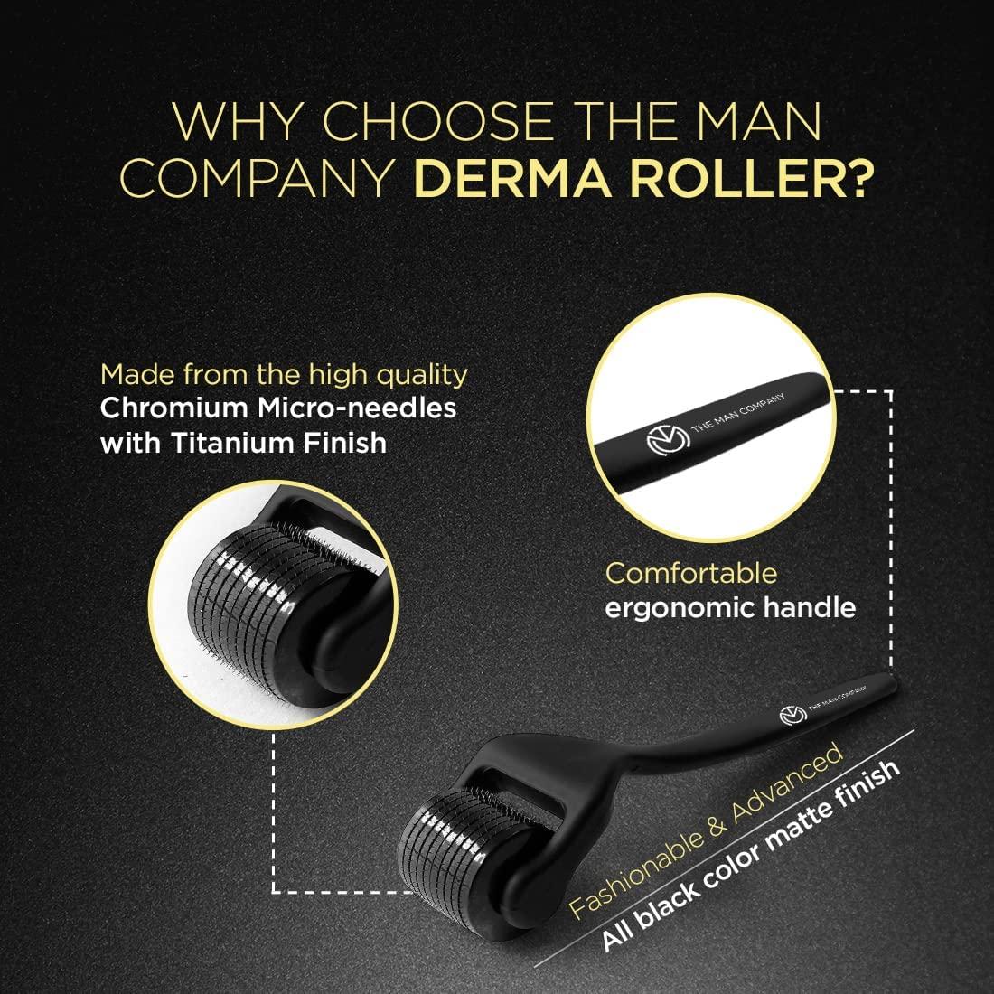 The Man Company The Man Company Beard Booster Duo | Derma Roller + Beard Oil | Activates Hair Follicles | Accelerates Beard Growth, Fuller & Thicker Beard | Improves Patchy Beard