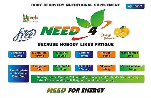 LIFE STYLE STUDIO Need 4 Energy Powder Sachet Body Recovery Nutritional Supplement (Each Sachet 5 Grams) (10 Sachet)