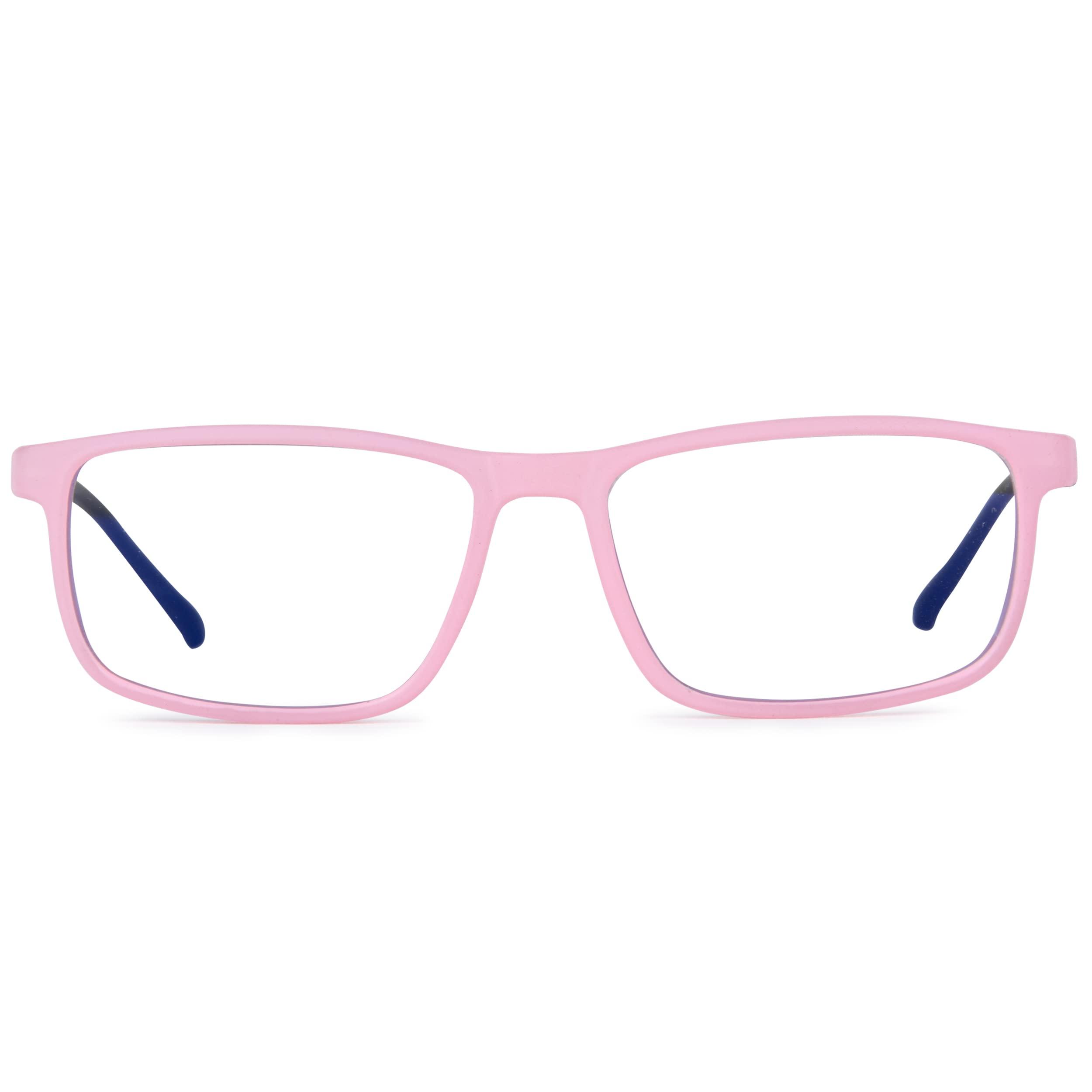 Aferlite Aferlite Gold Series Zero Power Unisex Rectangular Computer Glasses Blue Ray Cut Technology For Eye Protection Clear Vision (53 mm Medium) (Multicolor D)