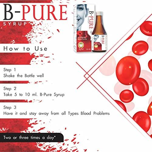 Drugs Laboratories Drugs Laboratories B.Pure Blood Purifier 450ml Syrup/Reduces Pimples and blemishes| Prevents Acne | Remove Allergy 100% Safe, Ayurvedic Formula for Glowing Pimple free skin