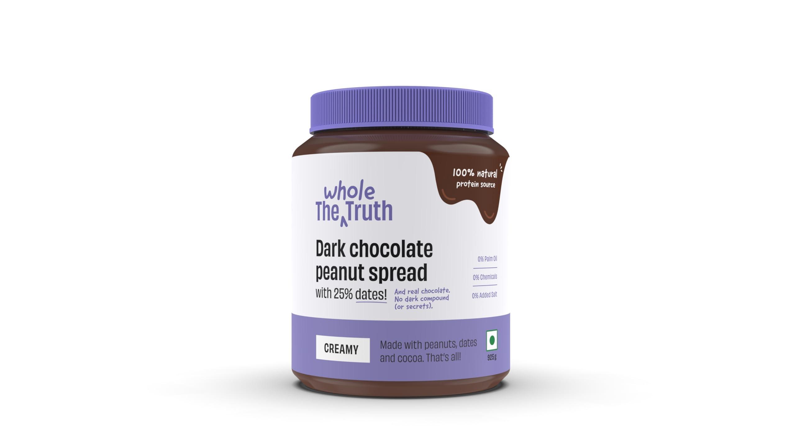 The Whole Truth The Whole Truth - Supersaver Pack | Dark Chocolate Peanut Butter | 925 g | Creamy | No Added Sugar | No Artificial Sweeteners | Vegan | No Gluten | No Preservatives | 100% Natural