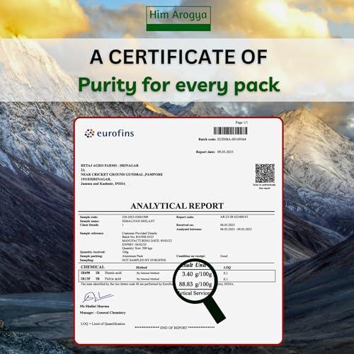 Him Arogya Him Arogya Pure Himalayan Shilajit - 10g | Anti-Oxidants & Fulvic Acid Enriched | Organic Shilajeet For Stamina, Immunity and Overall Wellbeing for Men and Women - Pack Of 1