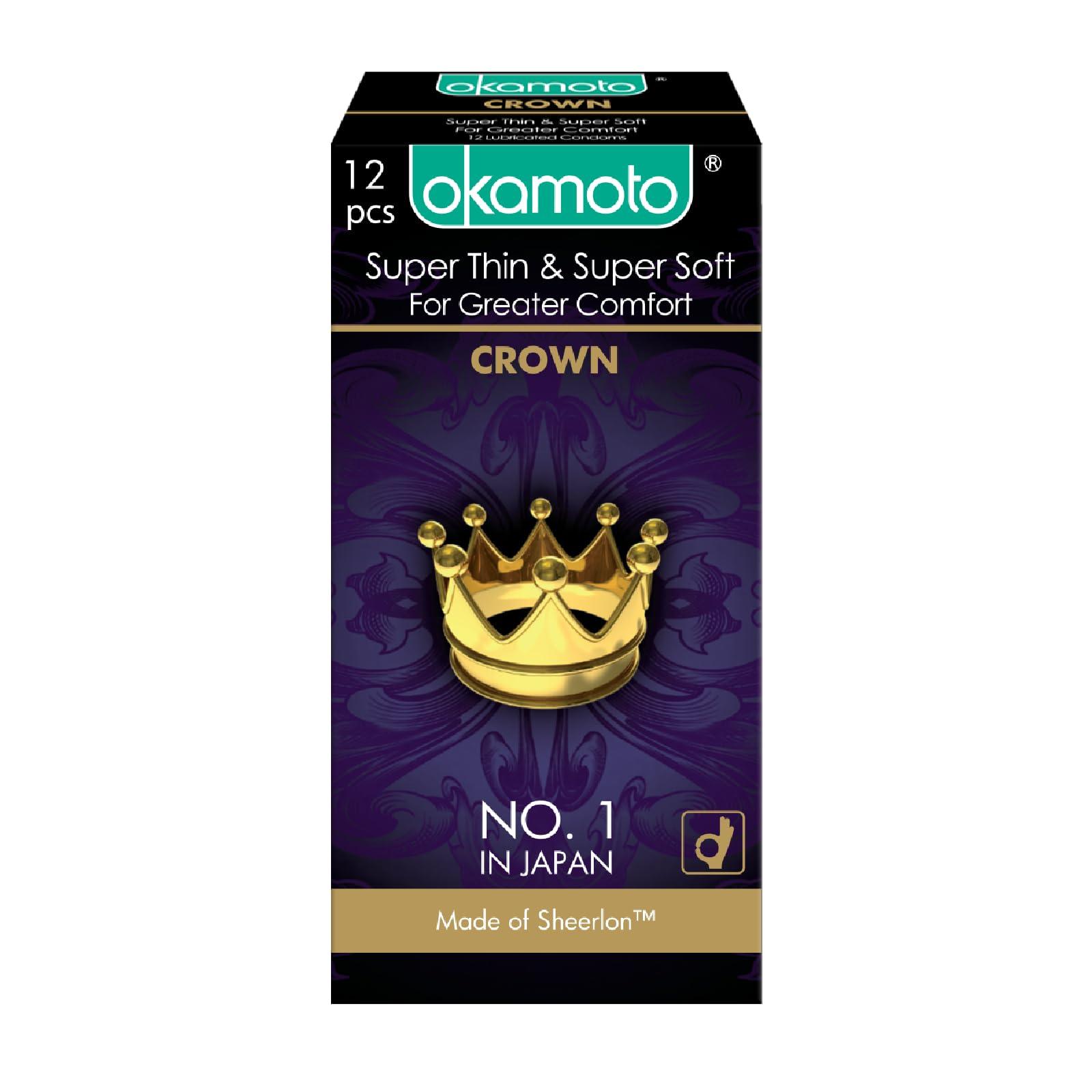 OKAMOTO Okamoto Crown Condom | Ultra Thin Condoms for Male | Super Thin & Super Soft Condom(Pack of 1)