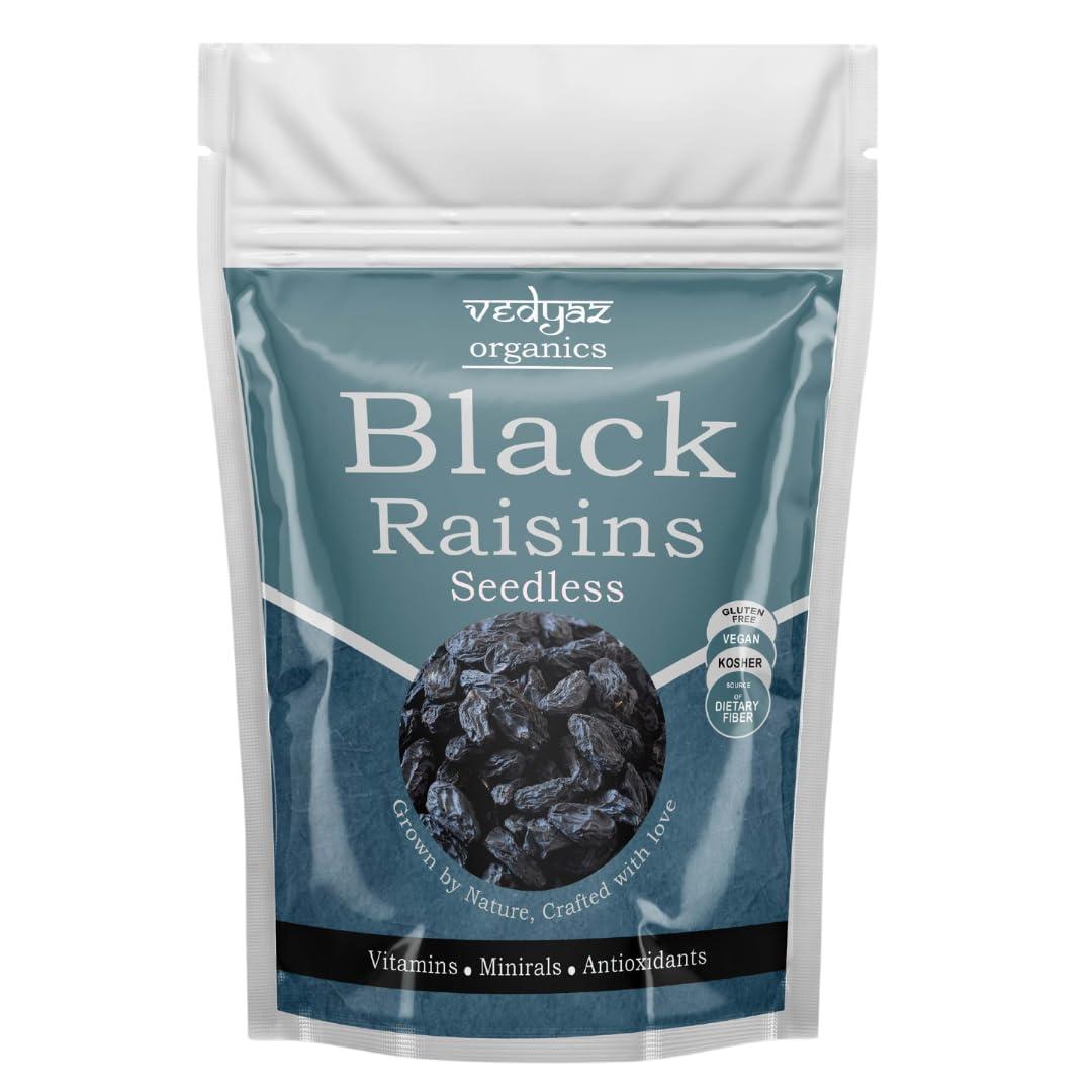 Vedyaz Organics Vedyaz Organics Black Raisins Seedless - 500gm -Afghani kishmish/Dry grapes kishmish/kali kishmish/Rich in antioxidants