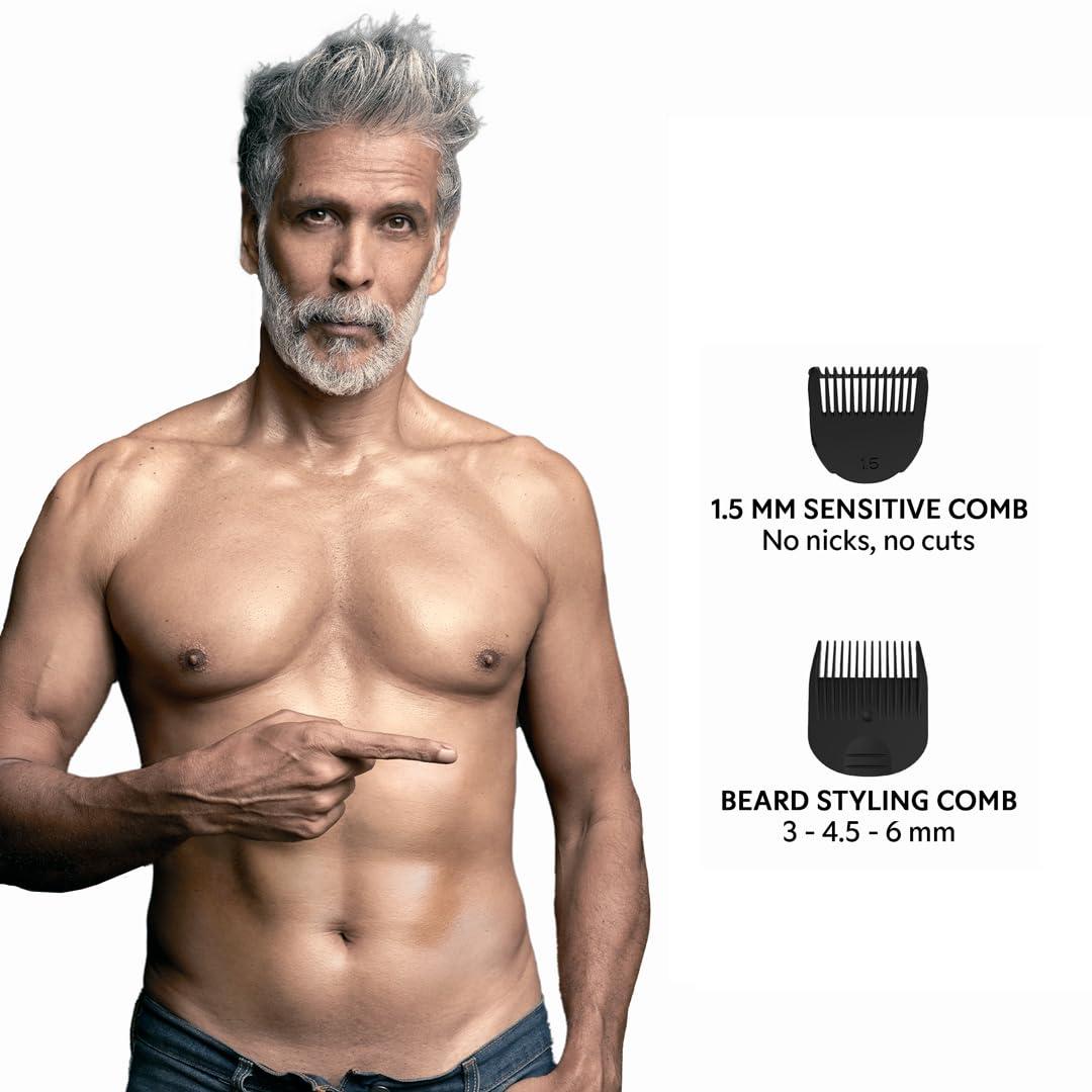 ZLADE Zlade Ballistic LITE PLUS Body Trimmer Men Manscaping, Private Part Shaving, Beard, Pubic Hair Groomer, Waterproof, Rechargeable, Fast Charging, Travel Lock- Color Black