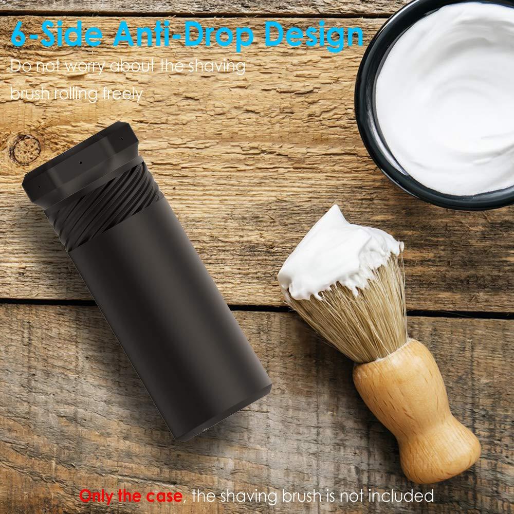 Anplus Anplus Shaving Brush Travel Case, Shave Brush Holder Stand with Adjustable Height Compatible Most of Shaving Brushes (Brush not Included), Black