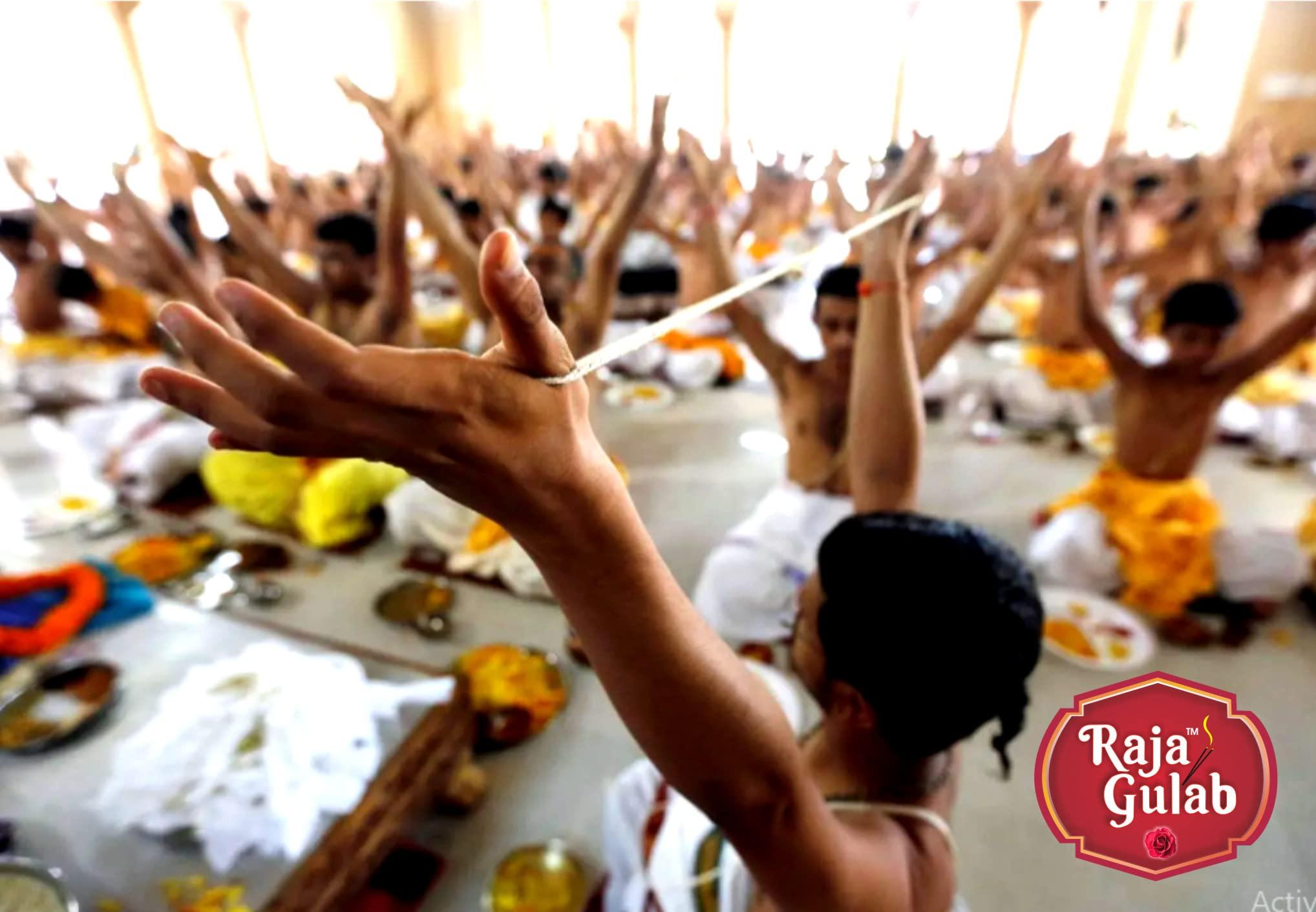 RAJA GULAB RAJA GULAB Haldi Pila Cotton Thread Long janau/janeu/Sacred Thread/yagnopaveeth dhaga Pack of Pic (100)