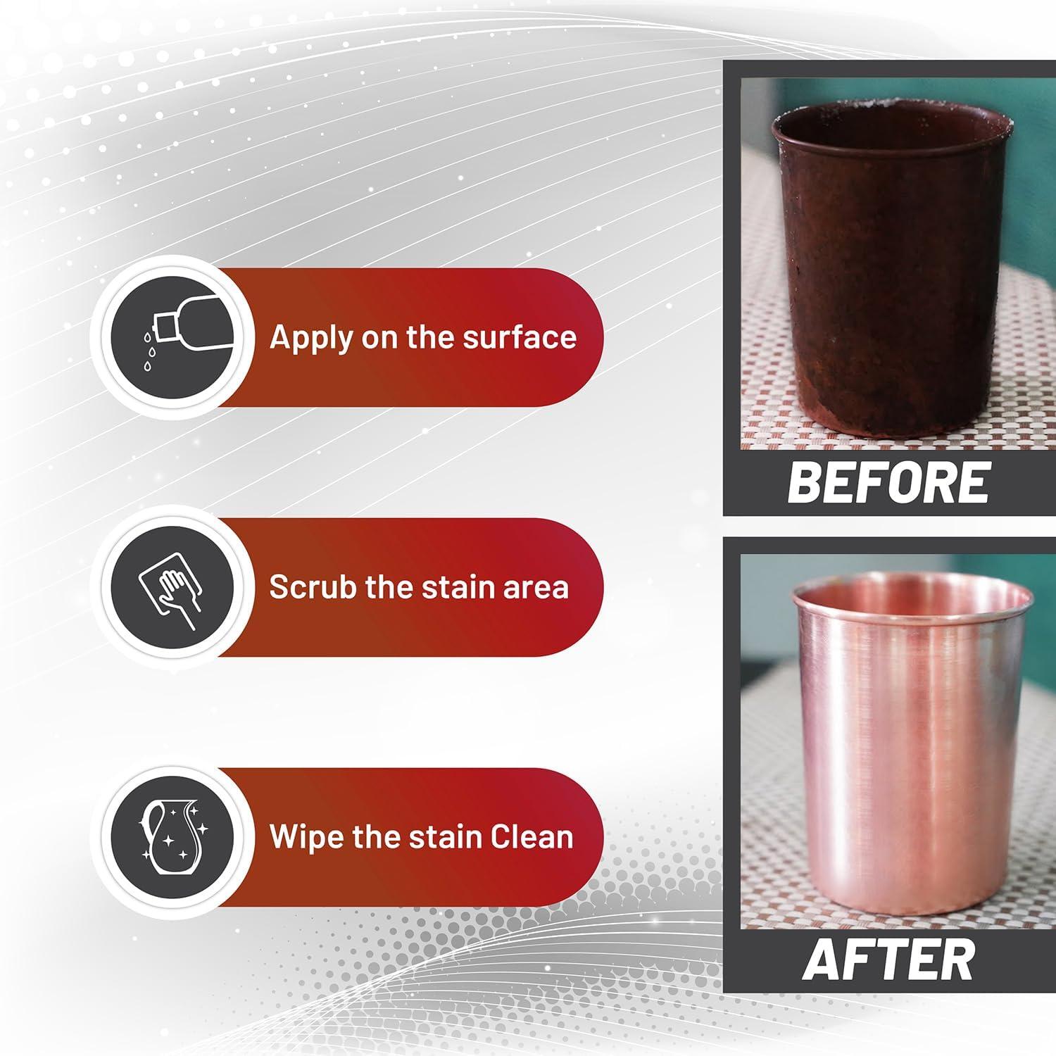 lele Brass and Copper Cleaner,Cleaning Liquid Gel/Tarnish Remover/Antique Cleaner/Safe on Hands/Easy to use Pack of (250ml)