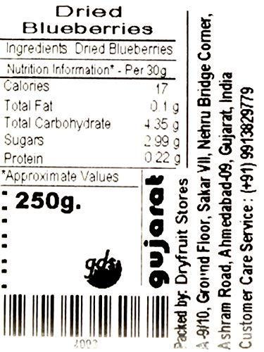 GUJARAT DRY FRUIT STORE GDS Gujarat Dry Fruit Stores Premium Dried Blueberry, 250 Grams