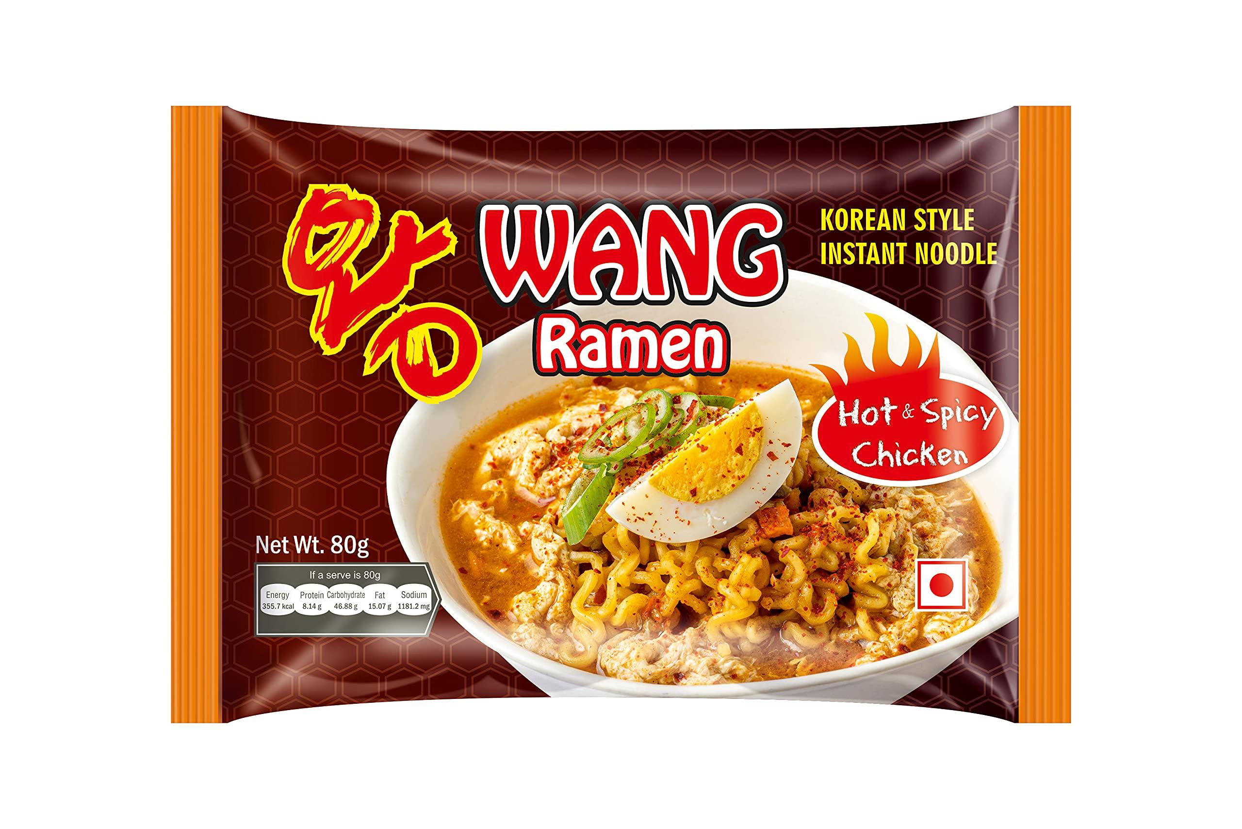 Wang Ramen Wang Ramen Korean Style Hot And Spicy Chicken Noodles (Pack Of 5), 1.07 Kilograms