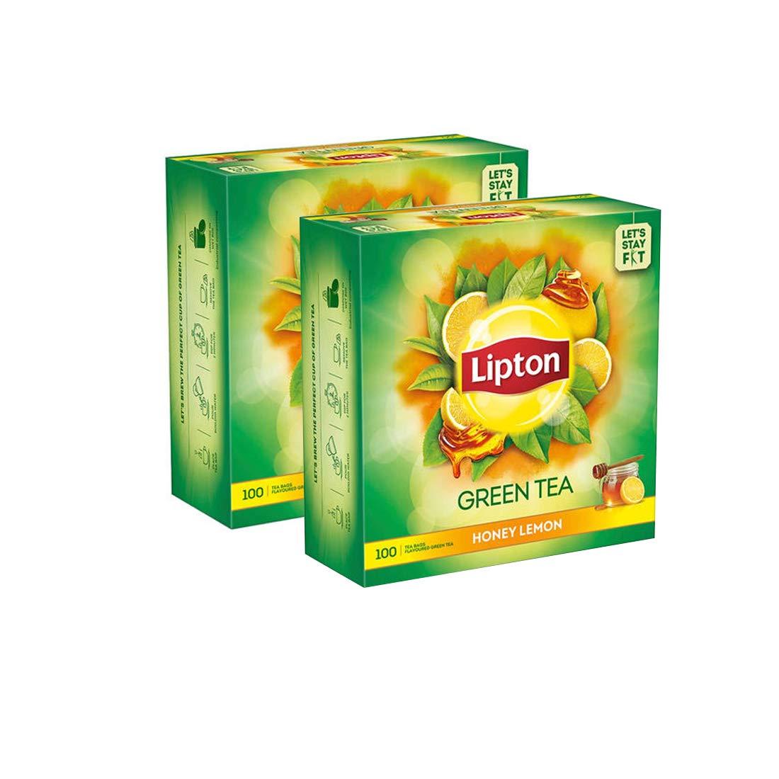 Lipton Lipton Green Tea Honey & Lemon 100 Tea Bags-Pack Of 2, 1600 Gram