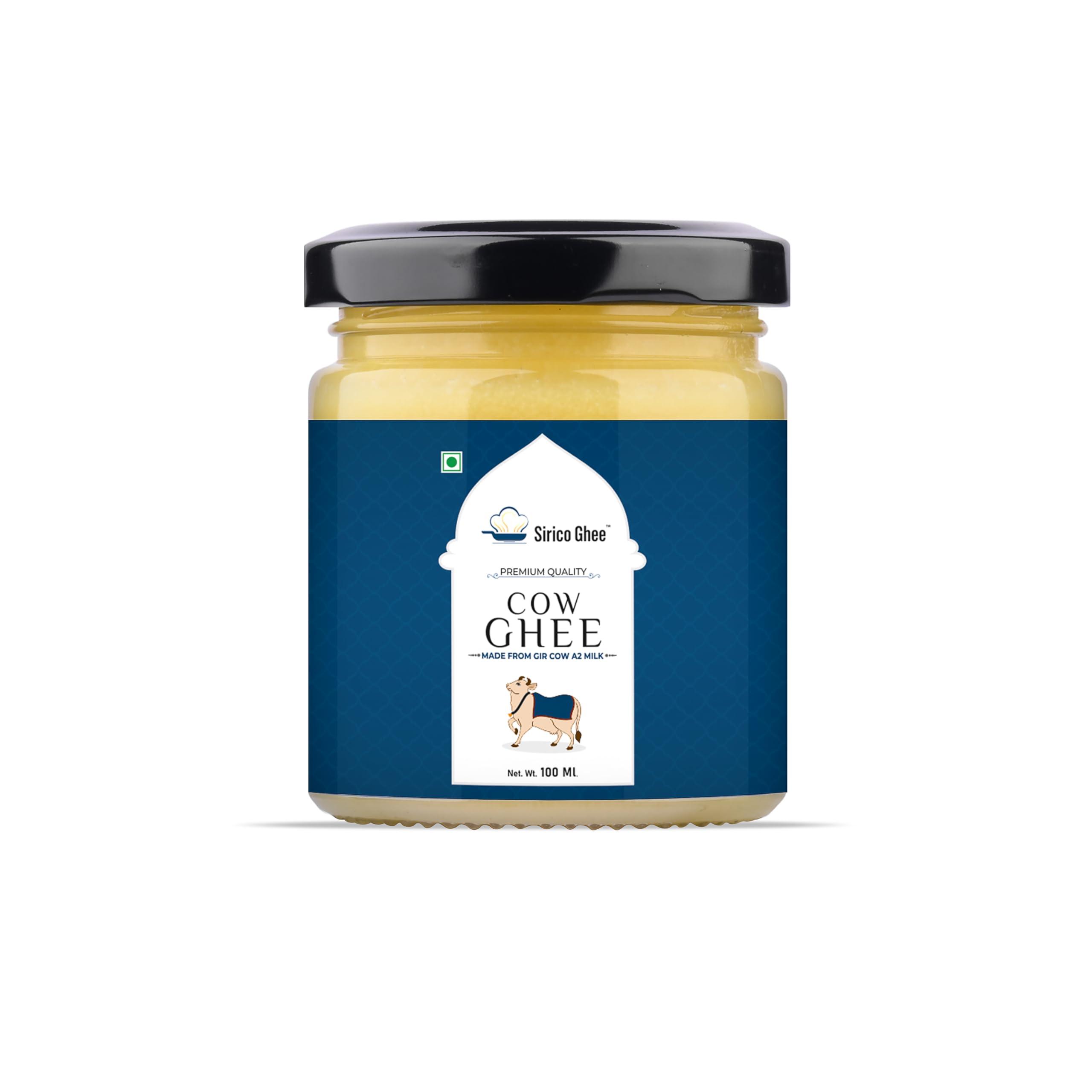 SIRICO GHEE Sirico Authentic A2 Desi Cow Ghee | Pure, Bilona, Gir Cow Ghee - Nutritious, and Delicious | Bilona cow ghee A2 | Desi ghee. (100 ML)
