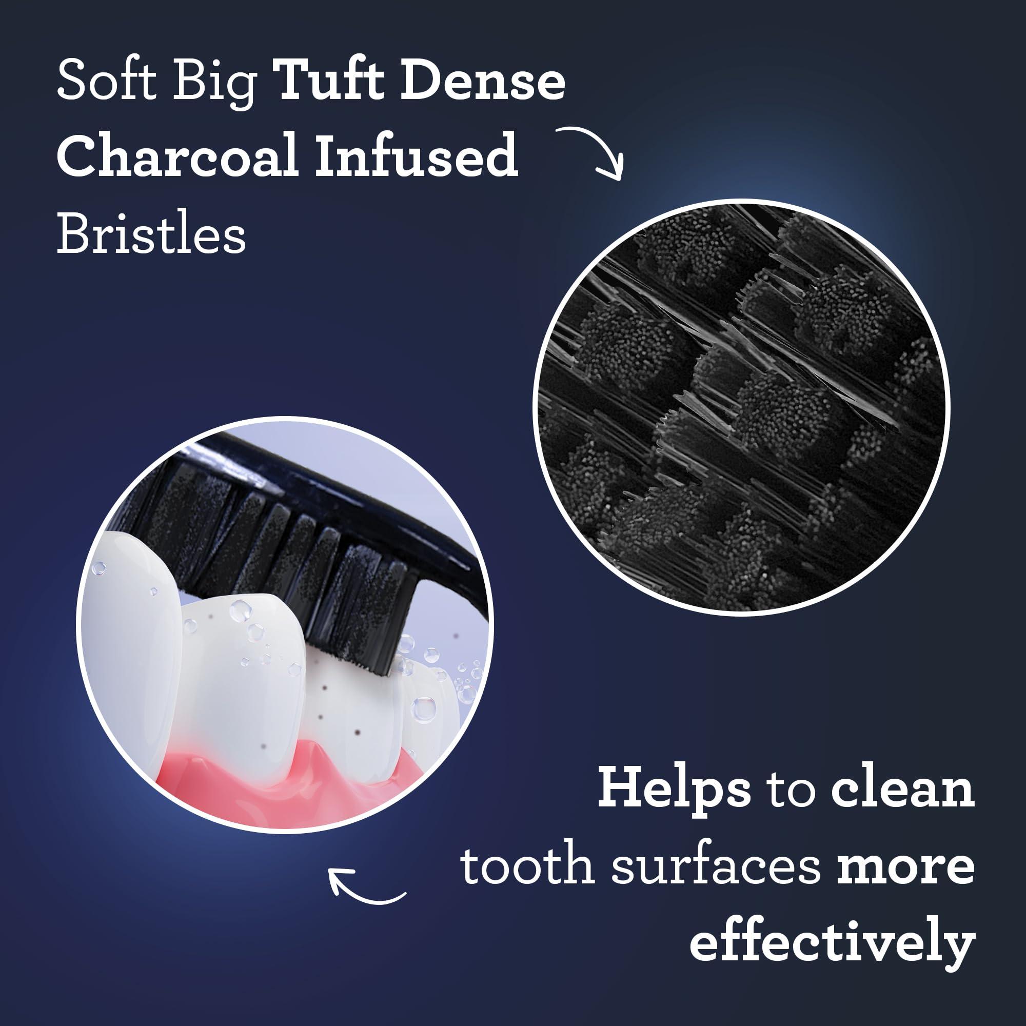 GuruNanda GuruNanda Charcoal Infused Toothbrush Soft Charcoal Bristles - Helps Clean Plaque, Whitens Teeth, and Aids in Fresh Breath BPA-Free Brush for Adults & Kids (6 Count)