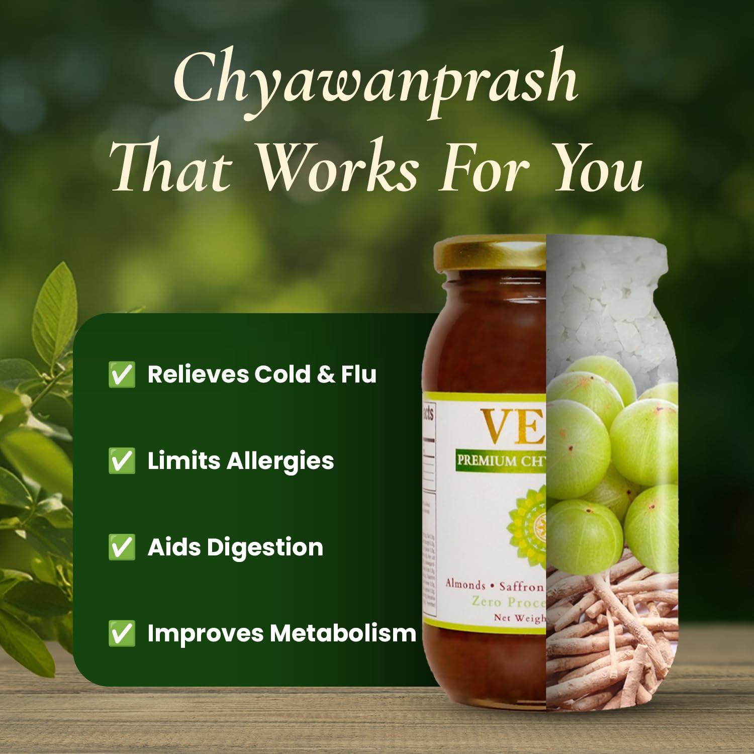 VEDA Veda Premium Chyawanprash - Jaggery Based Sugar Free Chyawanprash | 475 Gms | Enriched with Almonds & Saffron