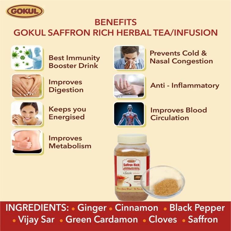 GOKUL Gokul Herbal Tea Gift Pack of Slim Trim Tea Tea Bag(20 TB), Masala CHAI Tea Bag(20 TB), Saffron Rich 250 G