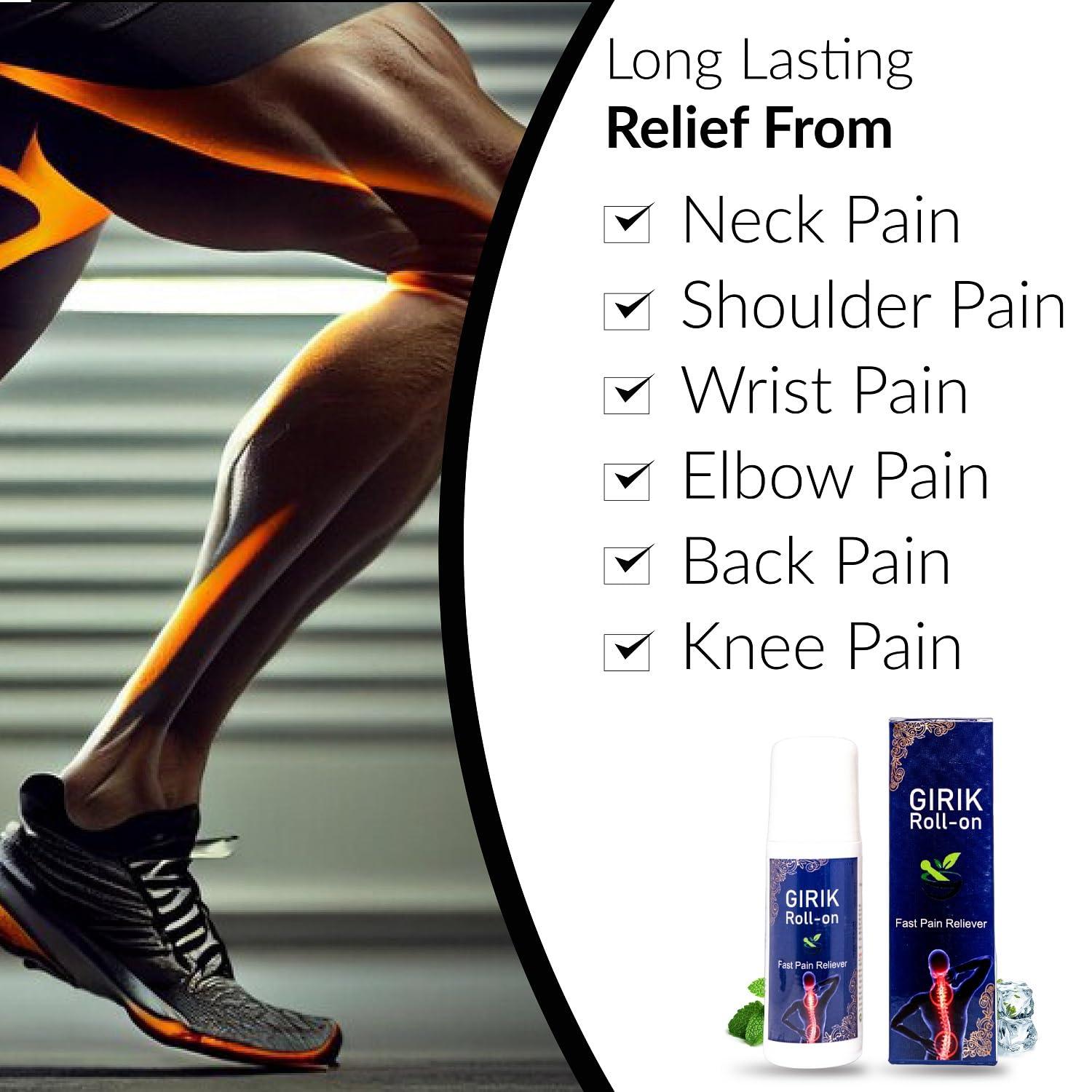 SANDY LIFESCIENCES PVT LTD Girik Roll On Fast Pain Reliever Reduce Joint & Muscle Pain Relief, Back, Knee, Shoulder, Ideal For All Joints Pain.