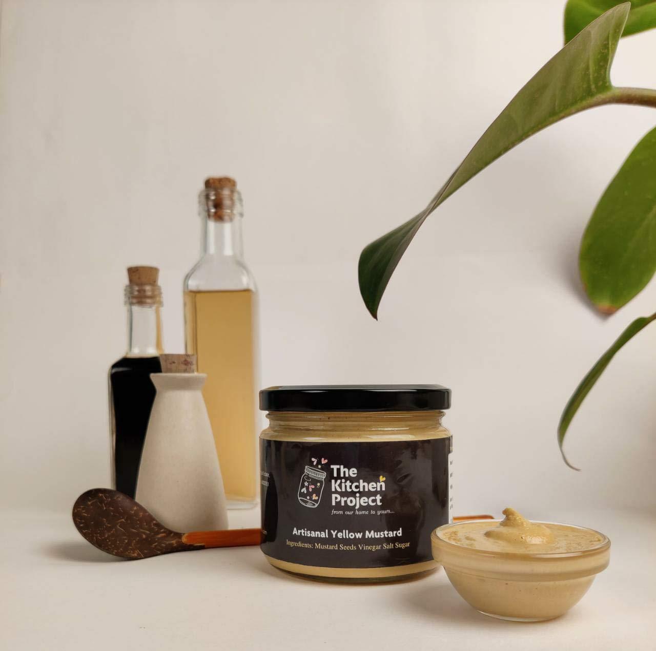 The Kitchen Project The Kitchen Project, Artisanal Yellow Mustard Spread Jar - 300 Grams. Delicious Homemade Authentic Mustard with a Strong bite.