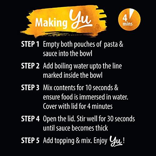 Yu Foodlabs Yu Foodlabs Instant Pasta - Ready To Eat - 2 Three Cheese Flavour - Instant Meal - No Preservatives - 100% Natural & Veg - Instant Food In 4 Mins - (Pack Of 2) - Natural, 130 Gm