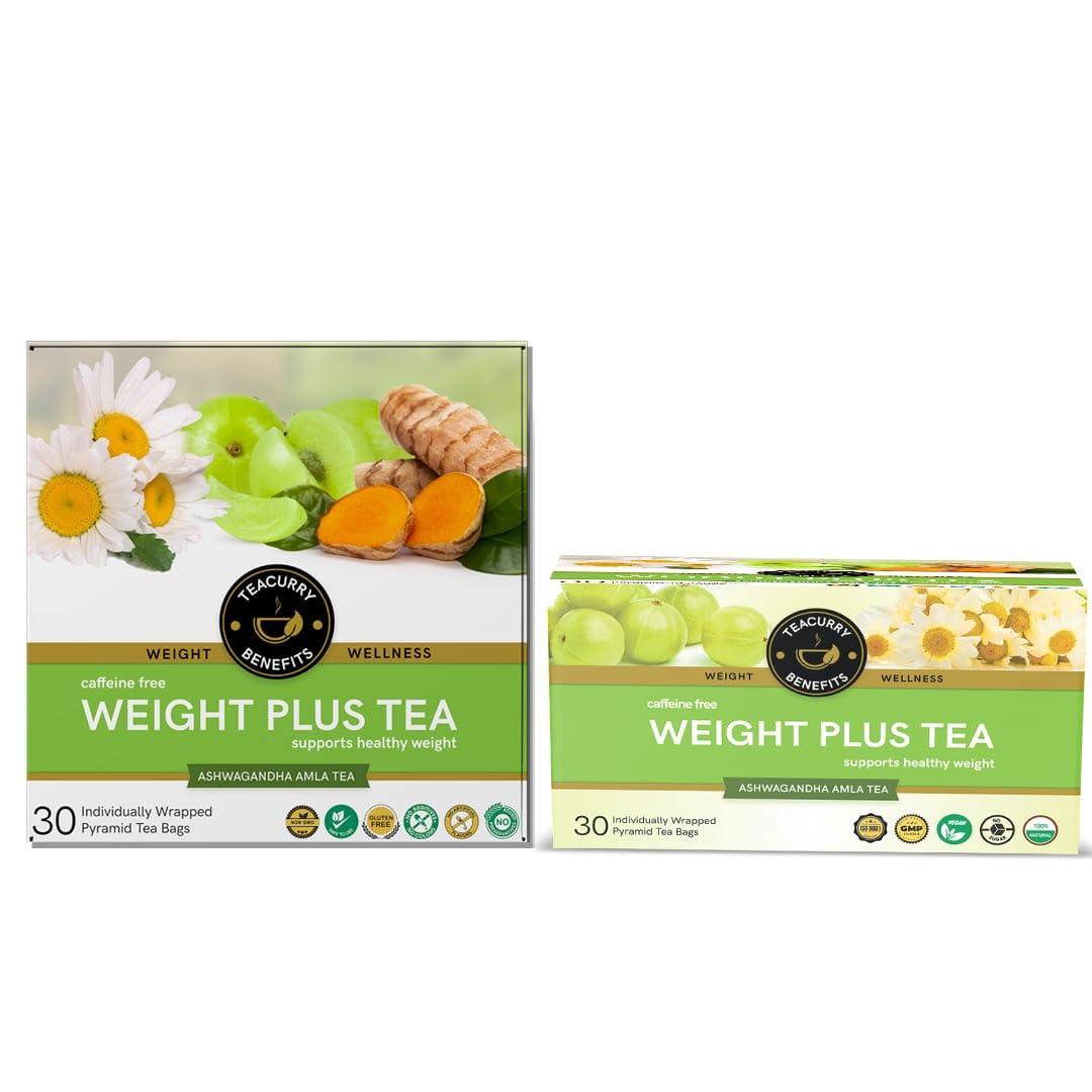TEACURRY TEACURRY Weight Gain Tea 30 Tea Bags (1 Month Pack) Helps in Plus Mass - Men & Women | Green Tea for Weight Gain | increase Weight