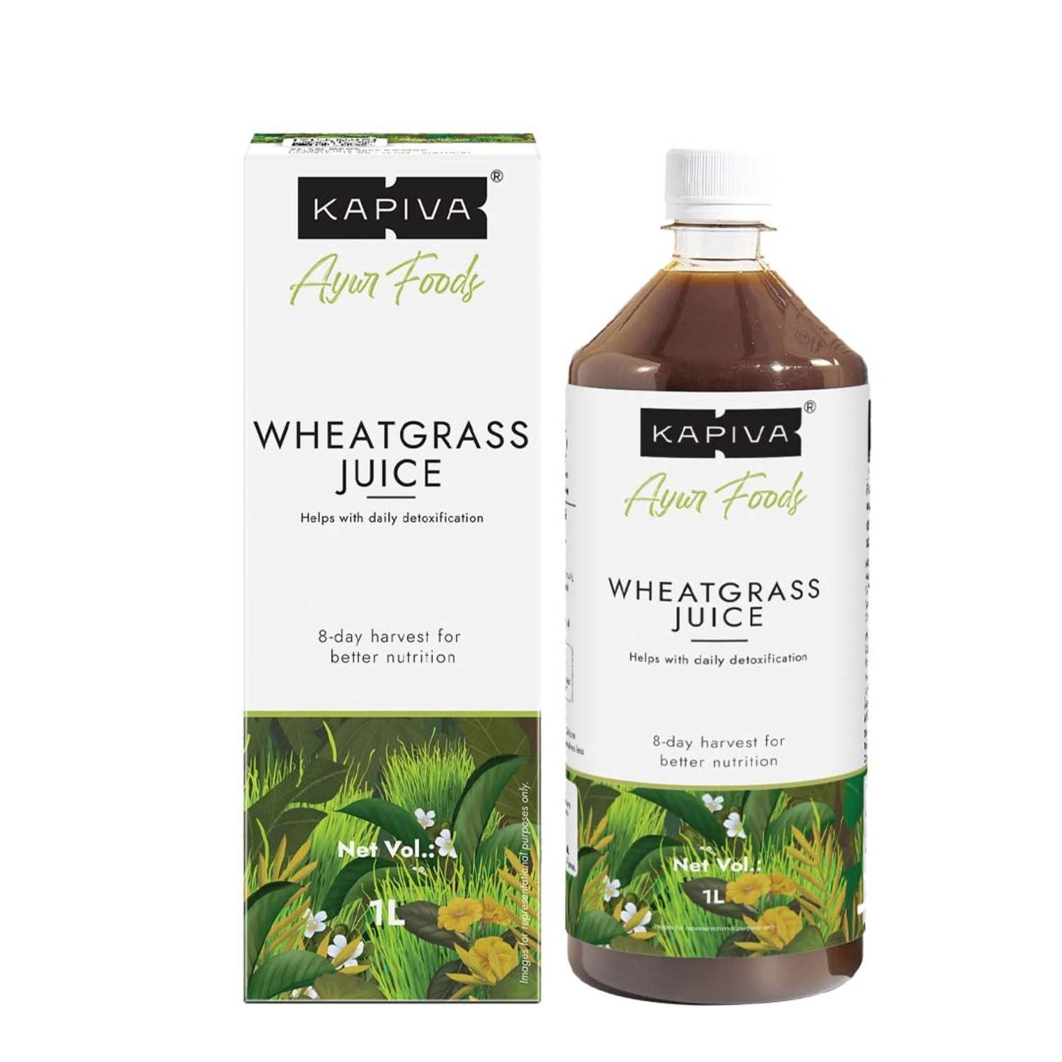Kapiva Kapiva Wheatgrass Juice 1 L & Kapiva Wild Amla Juice 1L & Kapiva Thar Aloe Vera Juice (with Pulp) (1L)