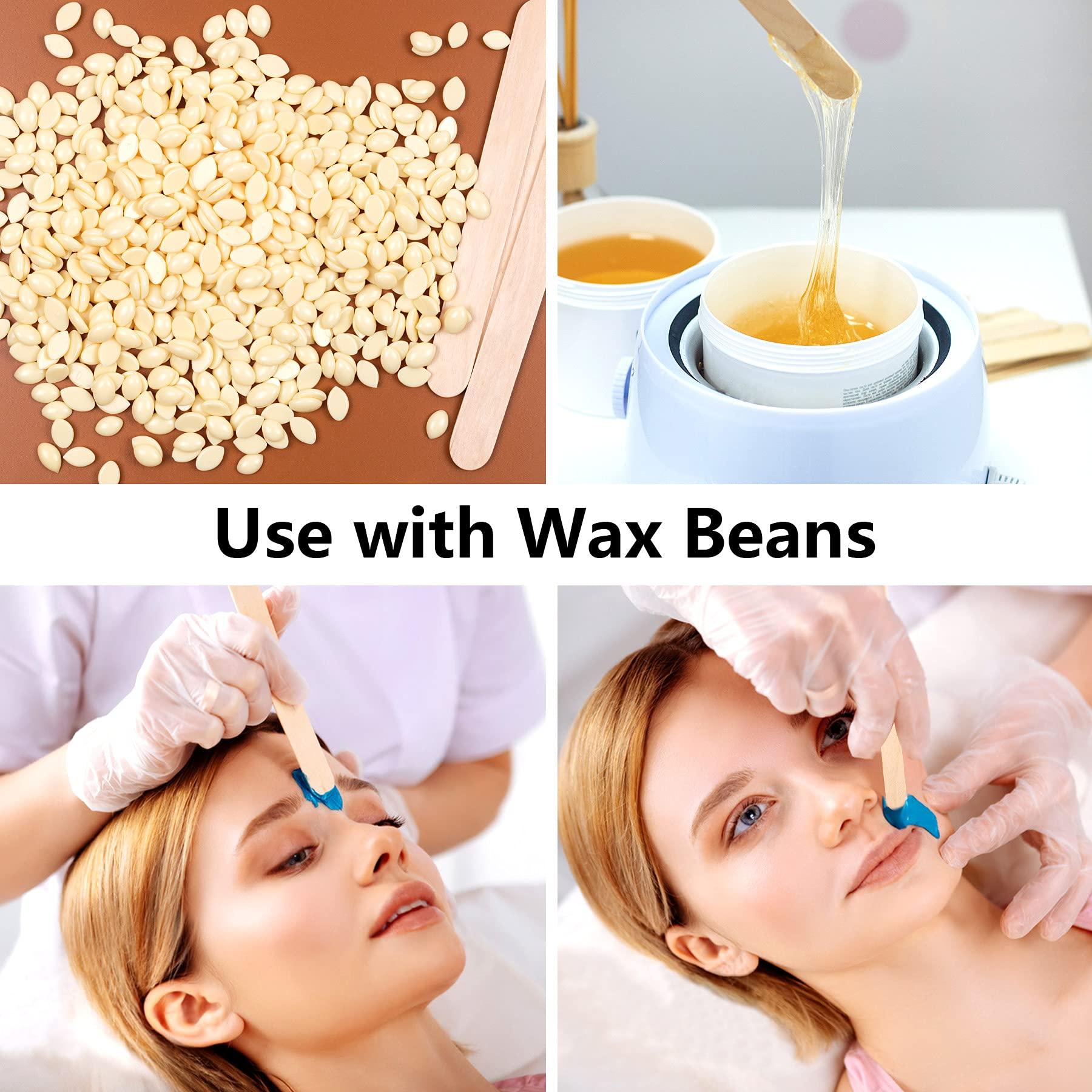 JANYUN 200 PCS Wooden Wax Sticks Waxing Applicator Spatulas Kit for Eyebrow Lip Face and Body Hair Removal(Combination Style)