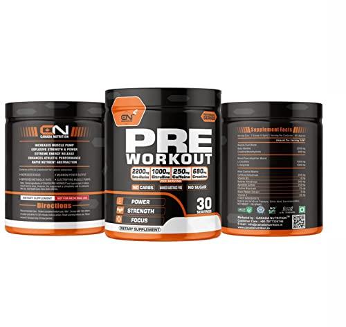 Canada Nutrition Canada Nutrition Hardcore Pre-Workout Gym Supplement with B-Alanine, Creatine, Explosive Muscle Pump, Boost Energy, Performance/Body Building - For Men & Women [30 Serv, Mojito] Free Gallon Shaker