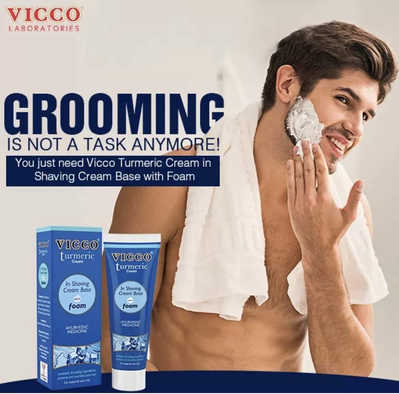 VICCO VICCO Turmeric Shaving Cream And Foam(Pack Of 2),300 Grams