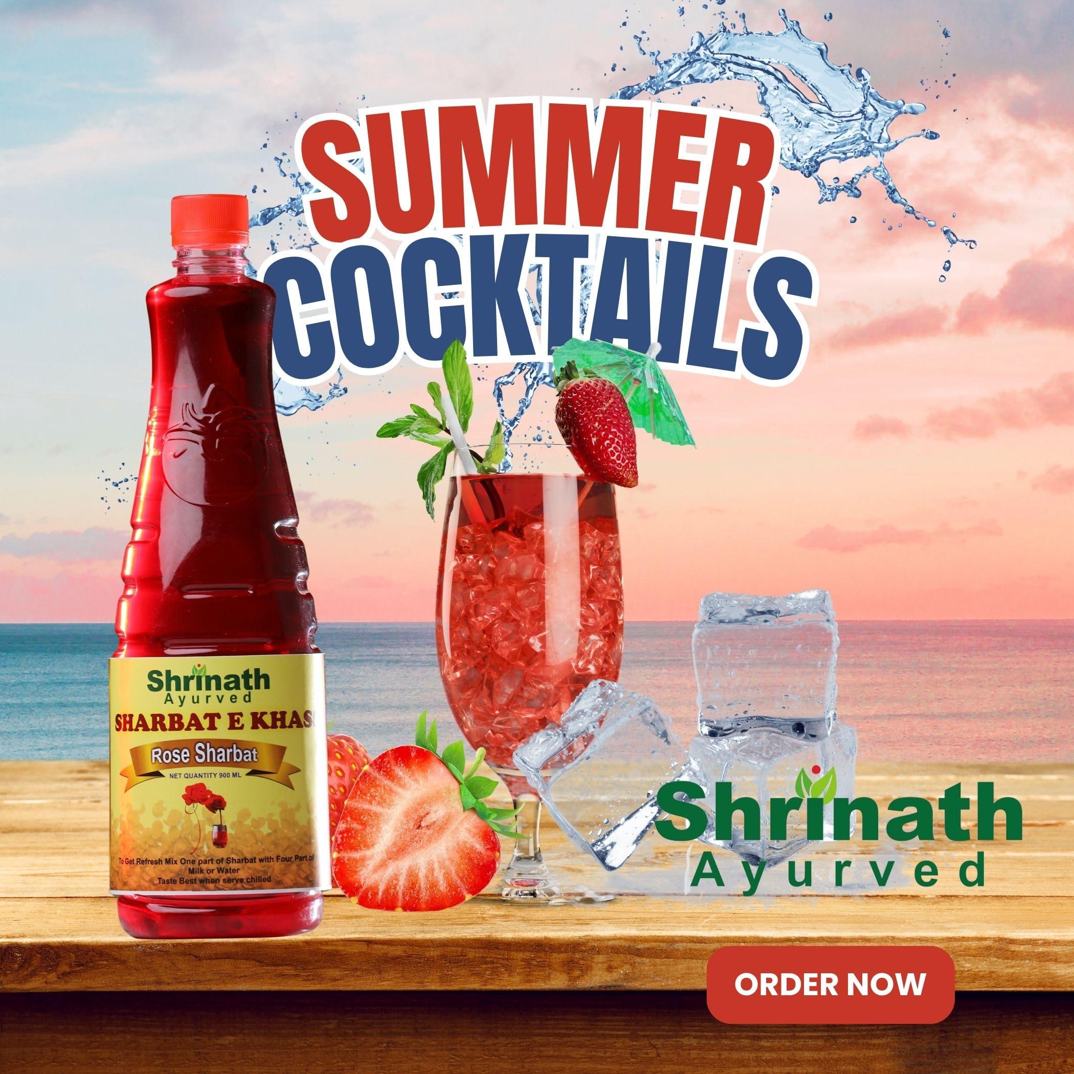 SHRINATH AYURVED Rose Sharbat : A Delicious Rose Sharbat from the house of Shrinath Ayurved 900 ML